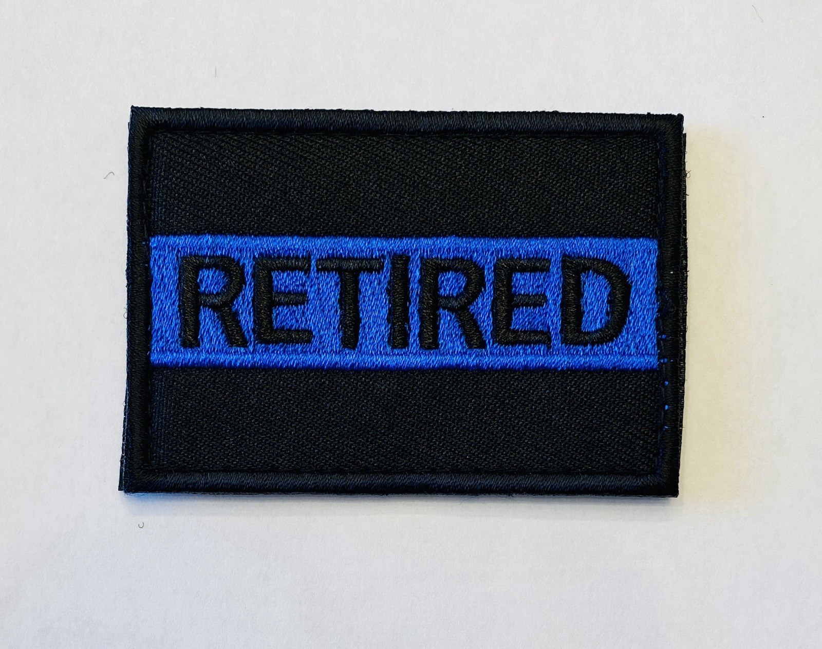 POLICE RETIRED THIN BLUE LINE MILITARY HOOK & LOOP EMBROIDERED PATCH POLICE RETIRED THIN BLUE LINE MILITARY HOOK & LOOP EMBROIDERED PATCH