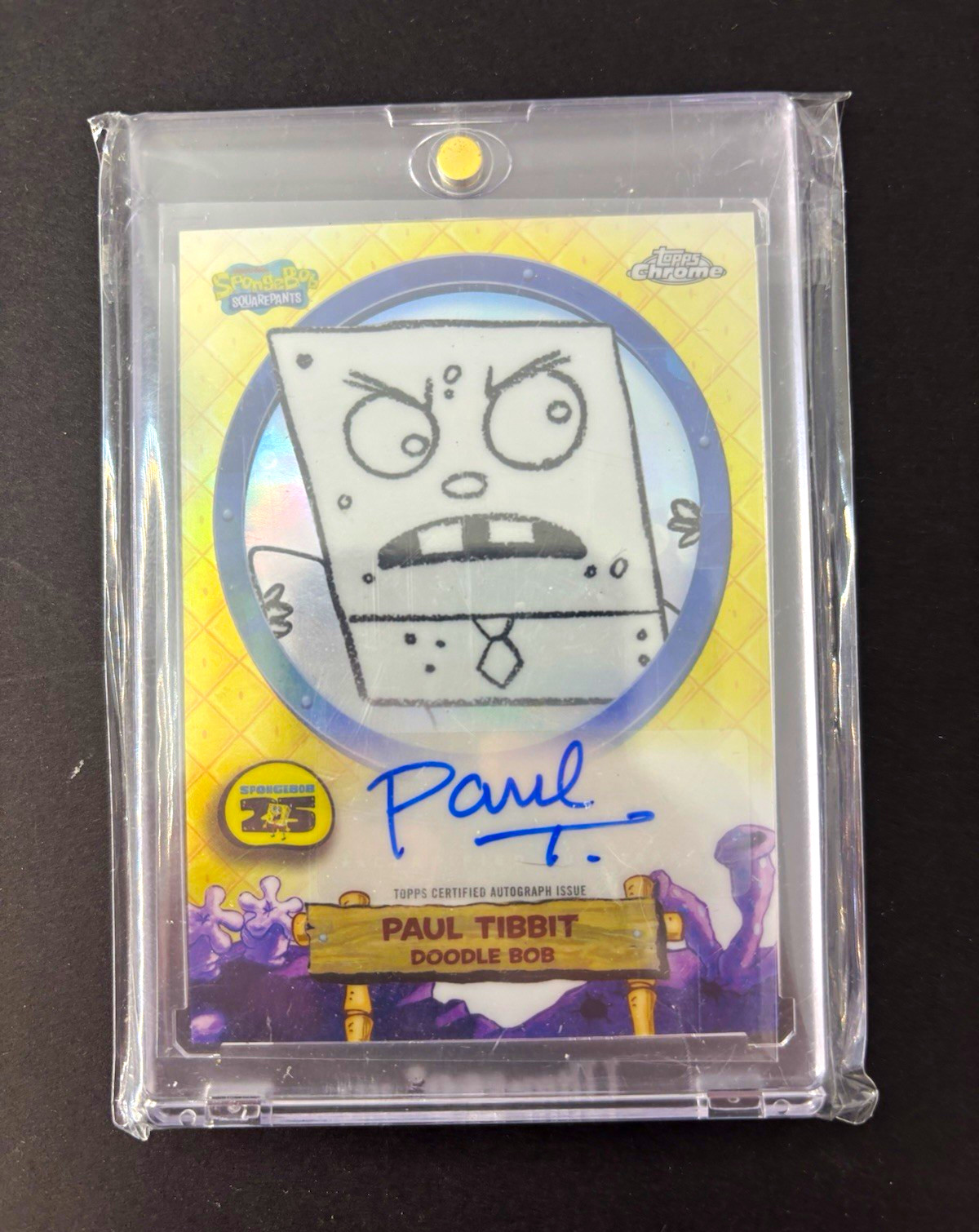 2025 Topps SpongeBob Chrome SA-DO DoodleBob Paul Tibbitt Autograph Insert