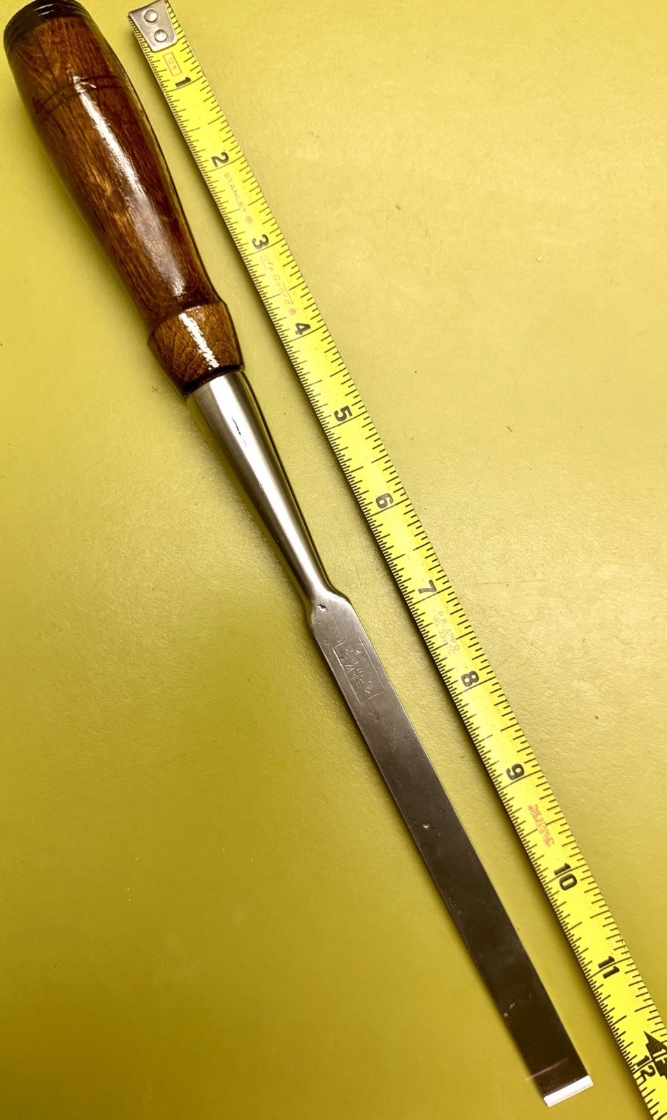 Antique (ca1900-1910 vtg) PS&W 1/2” old square sides Socket firmer chisel (EXC)