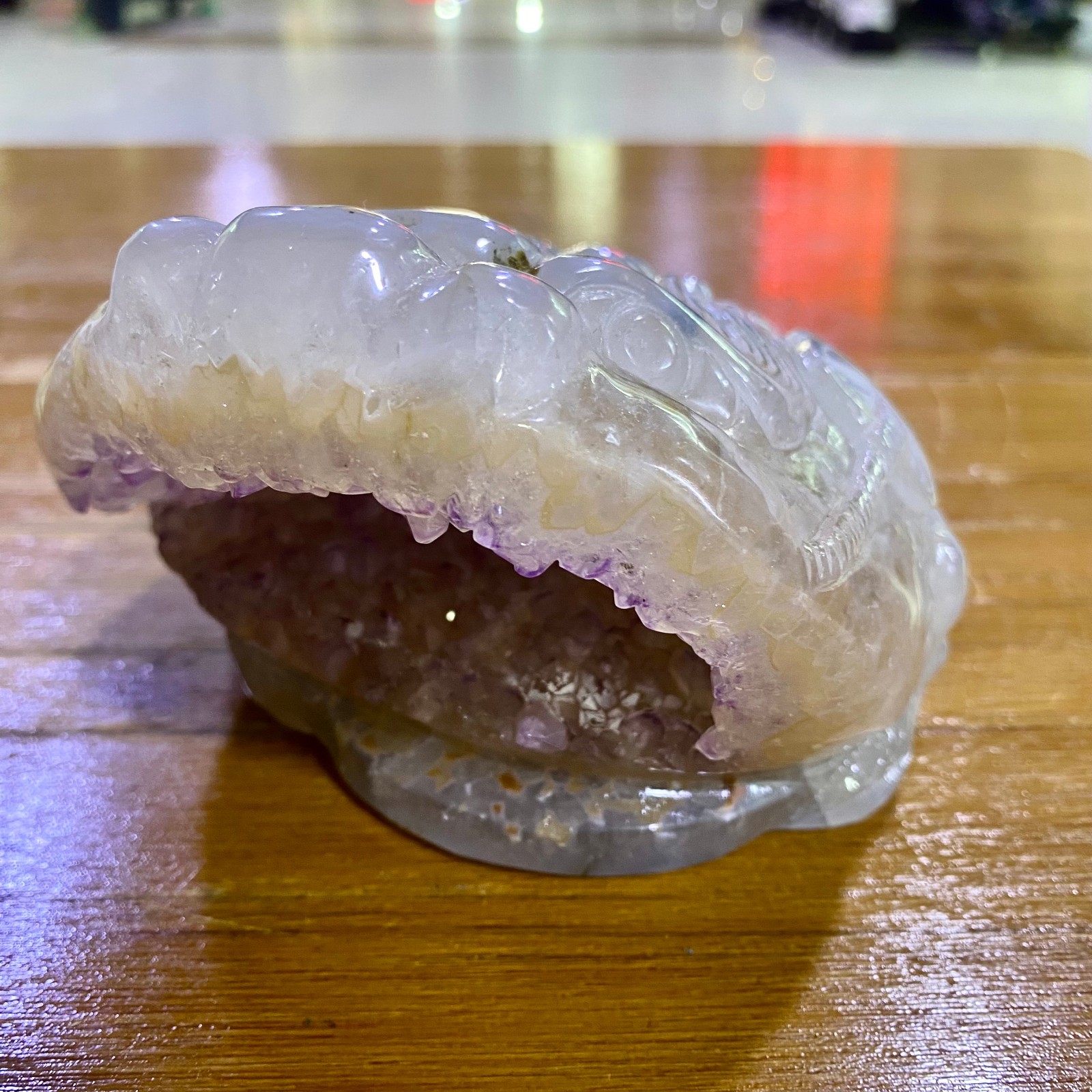 3LB Natural Beautiful Agate Amethyst Handmade Gold Toad Crystal Treatment- 3LB Natural Beautiful Agate Amethyst Handmade Gold Toad Crystal Treatment-
