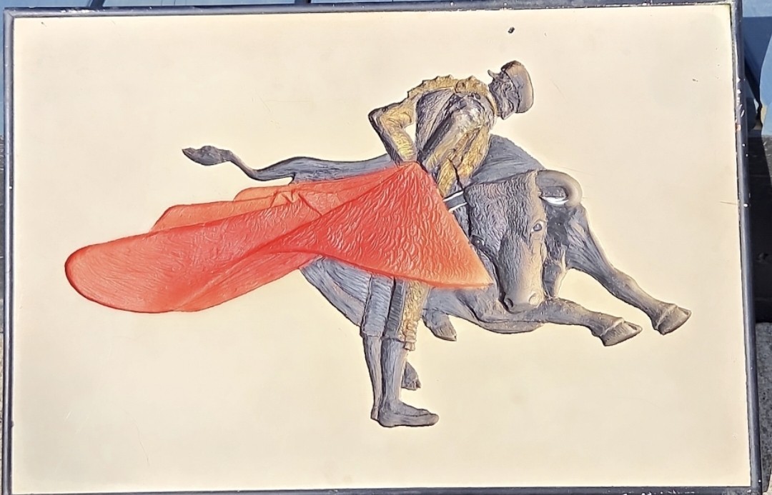 ​Vtg 1957 Richter Artcraft Matador Bull Fighter 3D Relief Wall Plaque MCM Decor
