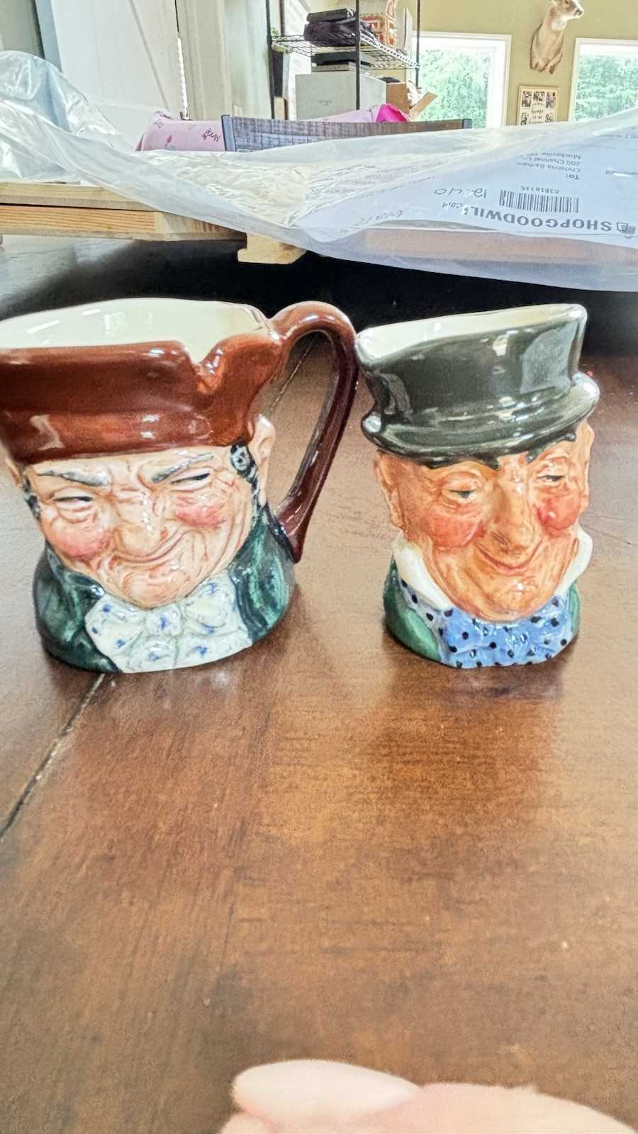 Set Of 2 Vintage Miniature Royal Daulton Jugs Mr. Micawber & Old Charley Set Of 2 Vintage Miniature Royal Daulton Jugs Mr. Micawber & Old Charley