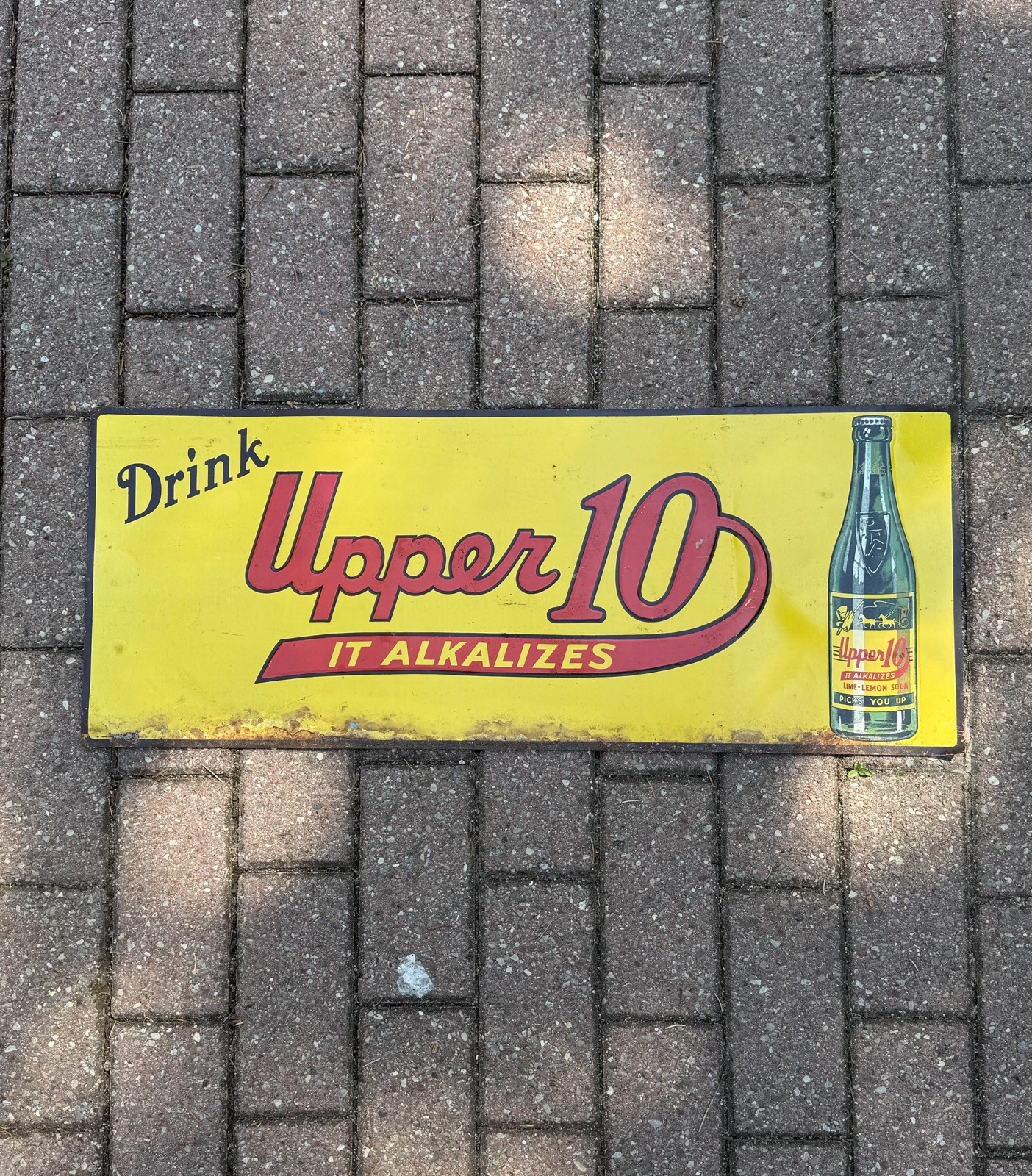 Vintage Upper 10 Soda Metal Embossed Sign Donaldson Art 29.75” X 11.75” Vintage Upper 10 Soda Metal Embossed Sign Donaldson Art 29.75” X 11.75”
