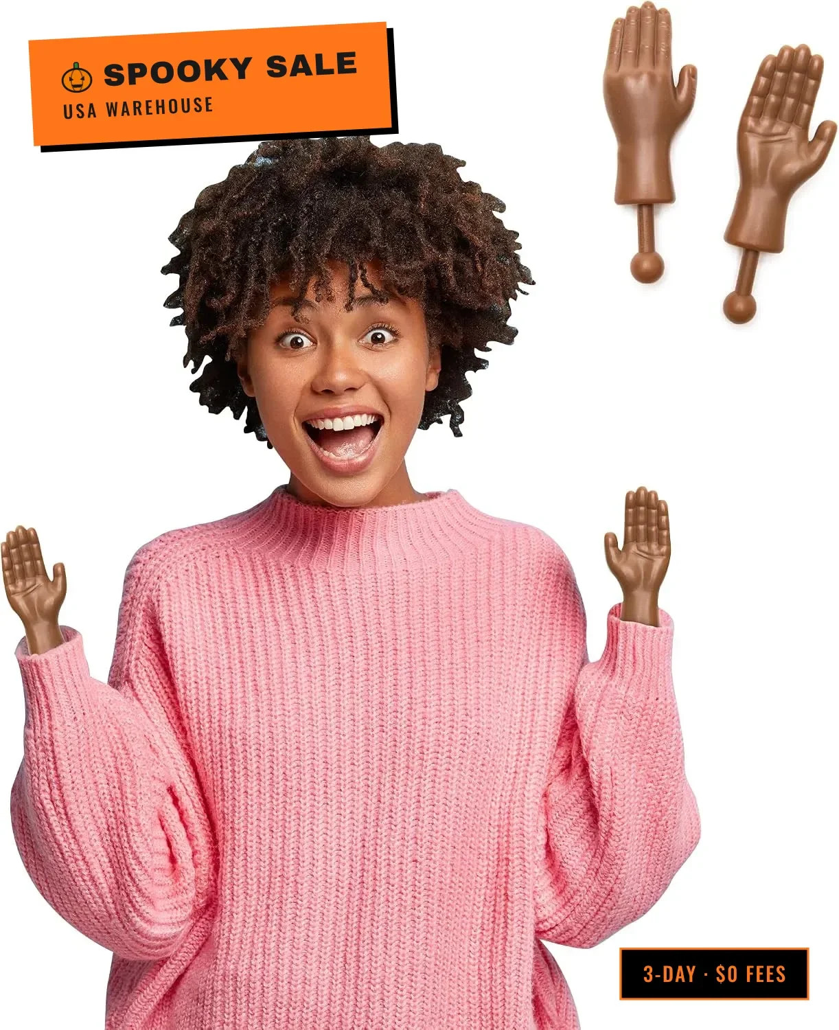BigMouth Inc Tiny Hands Gag Gifts Baby Hands on a Stick - Fake Small for Costume