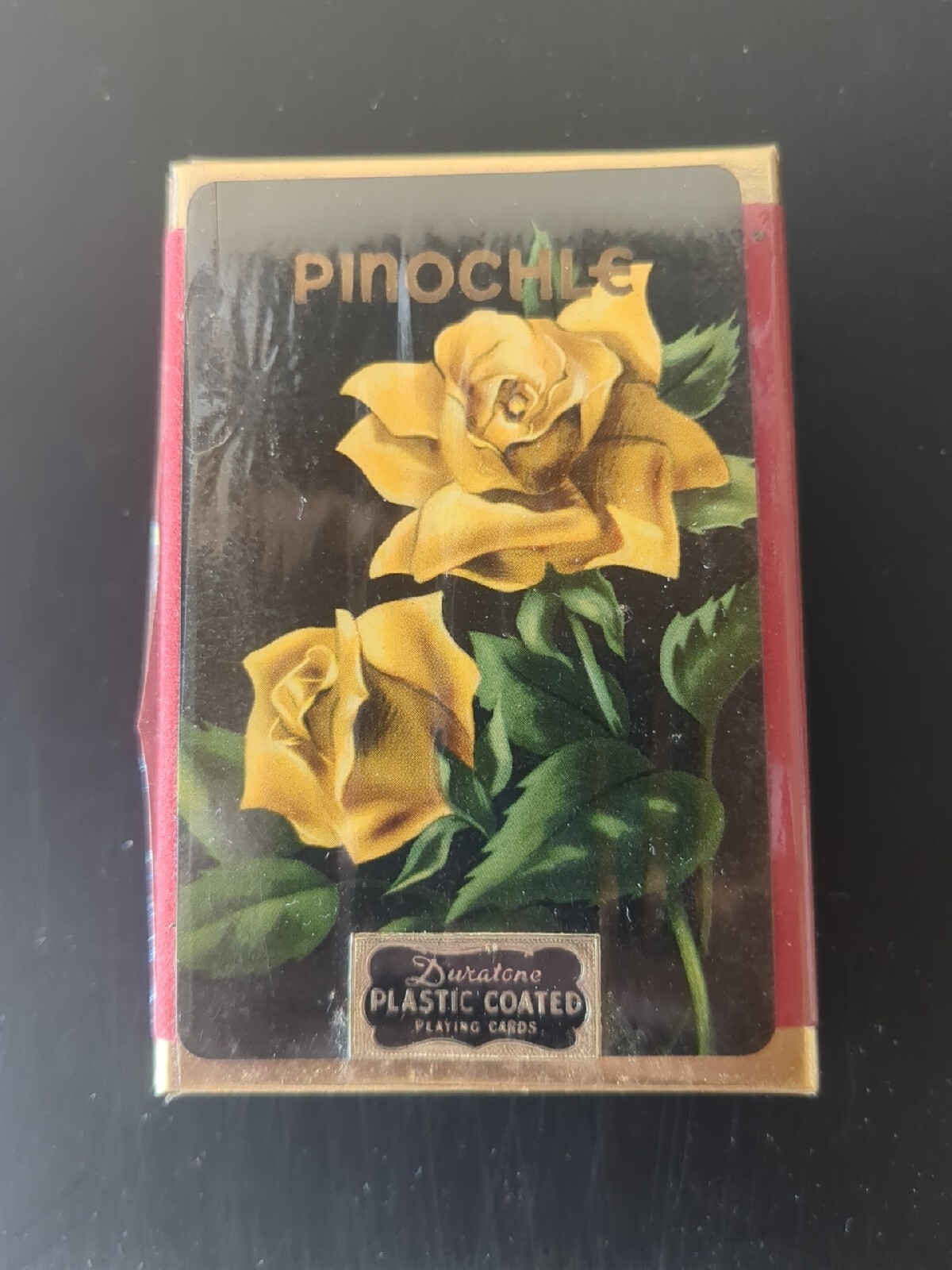 Vintage Retro Playing Cards Deck Yellow Roses Floral Duratone NEW SEALED NOS
