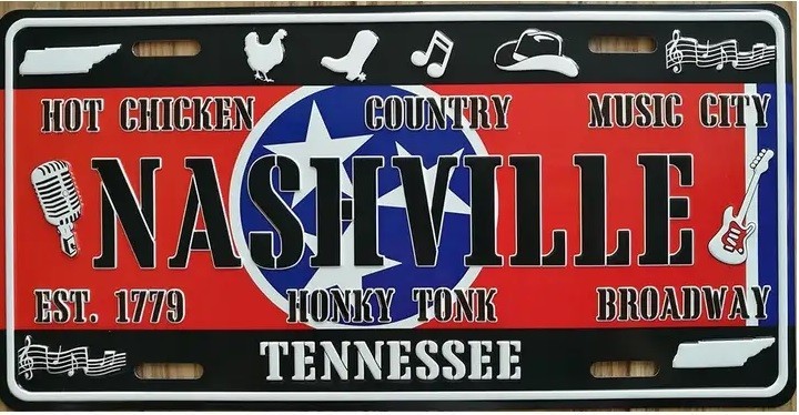 Nashville Tennessee Honky Tonk License Plate