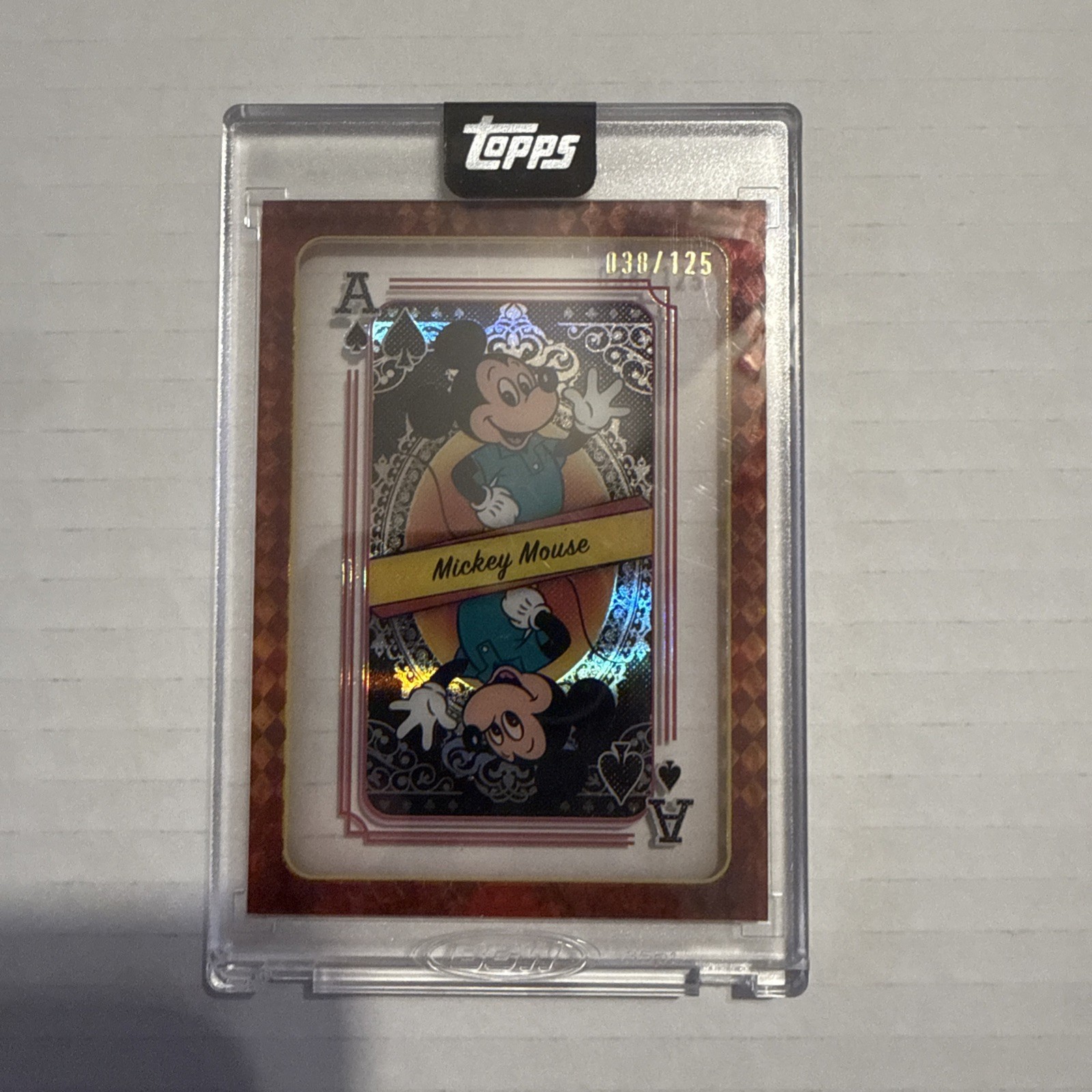 2025 Topps Disney Mint Encased MICKEY MOUSE ACE OF SPADES ACETATE SSP 025/175 2025 Topps Disney Mint Encased MICKEY MOUSE ACE OF SPADES ACETATE SSP 025/175