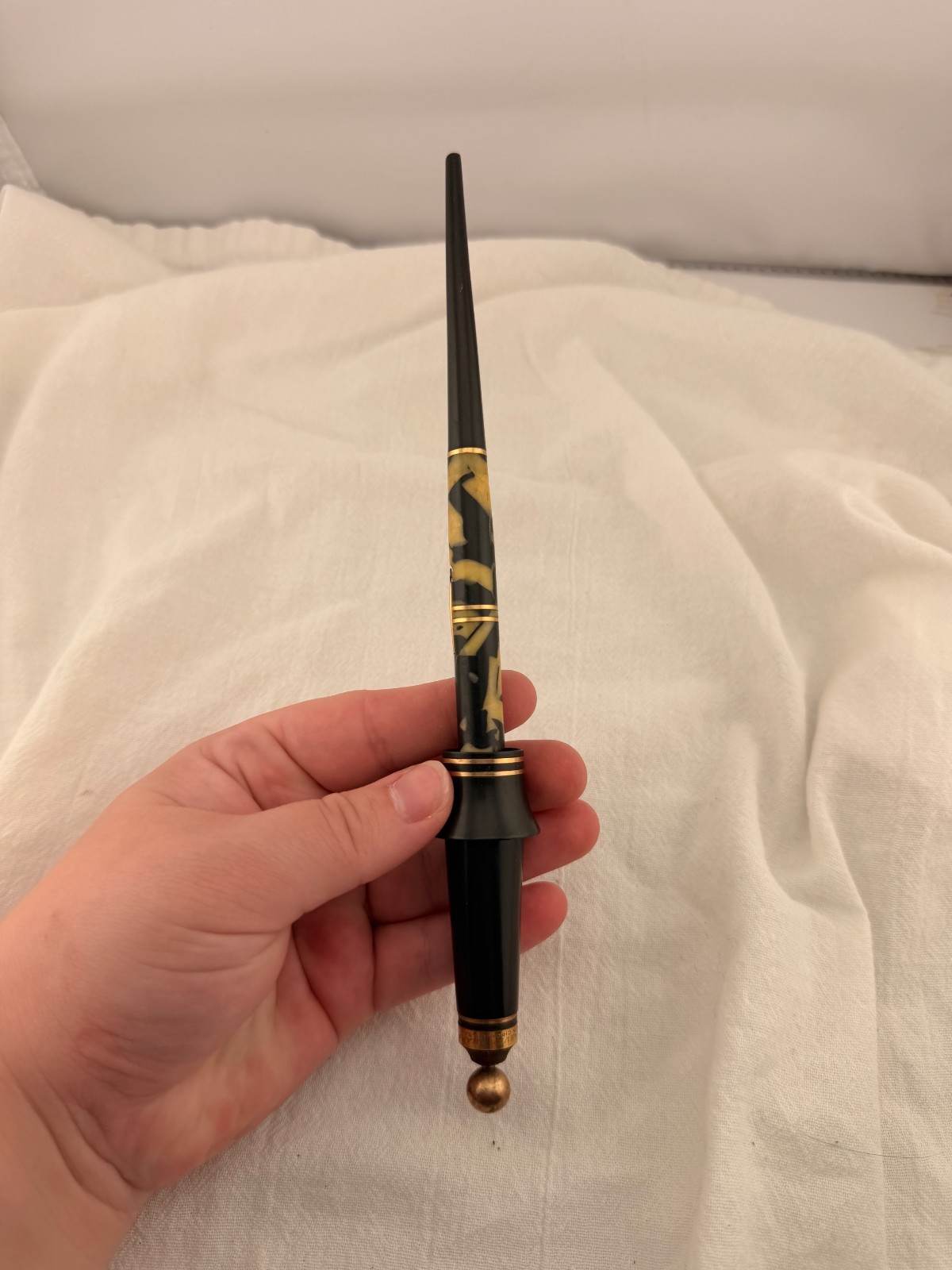 Vintage Wahl Eversharp 14K Flexible Nib Desk Fountain Pen Black Gold Marble Vintage Wahl Eversharp 14K Flexible Nib Desk Fountain Pen Black Gold Marble