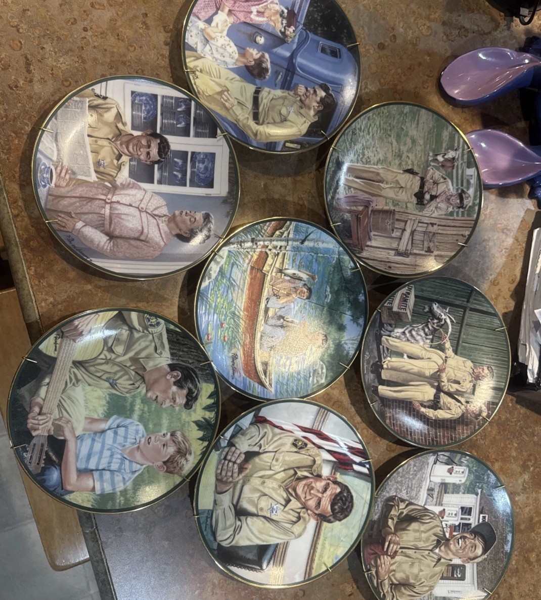 Vintage Andy Griffith Show Hamilton Collector Plates Complete Set of 8