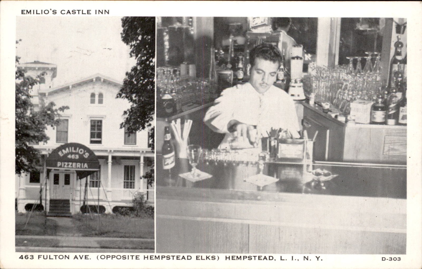 Hempstead NY Emilio's Castle Inn c1950s-60s Vintage Postcard bhn Hempstead NY Emilio's Castle Inn c1950s-60s Vintage Postcard bhn