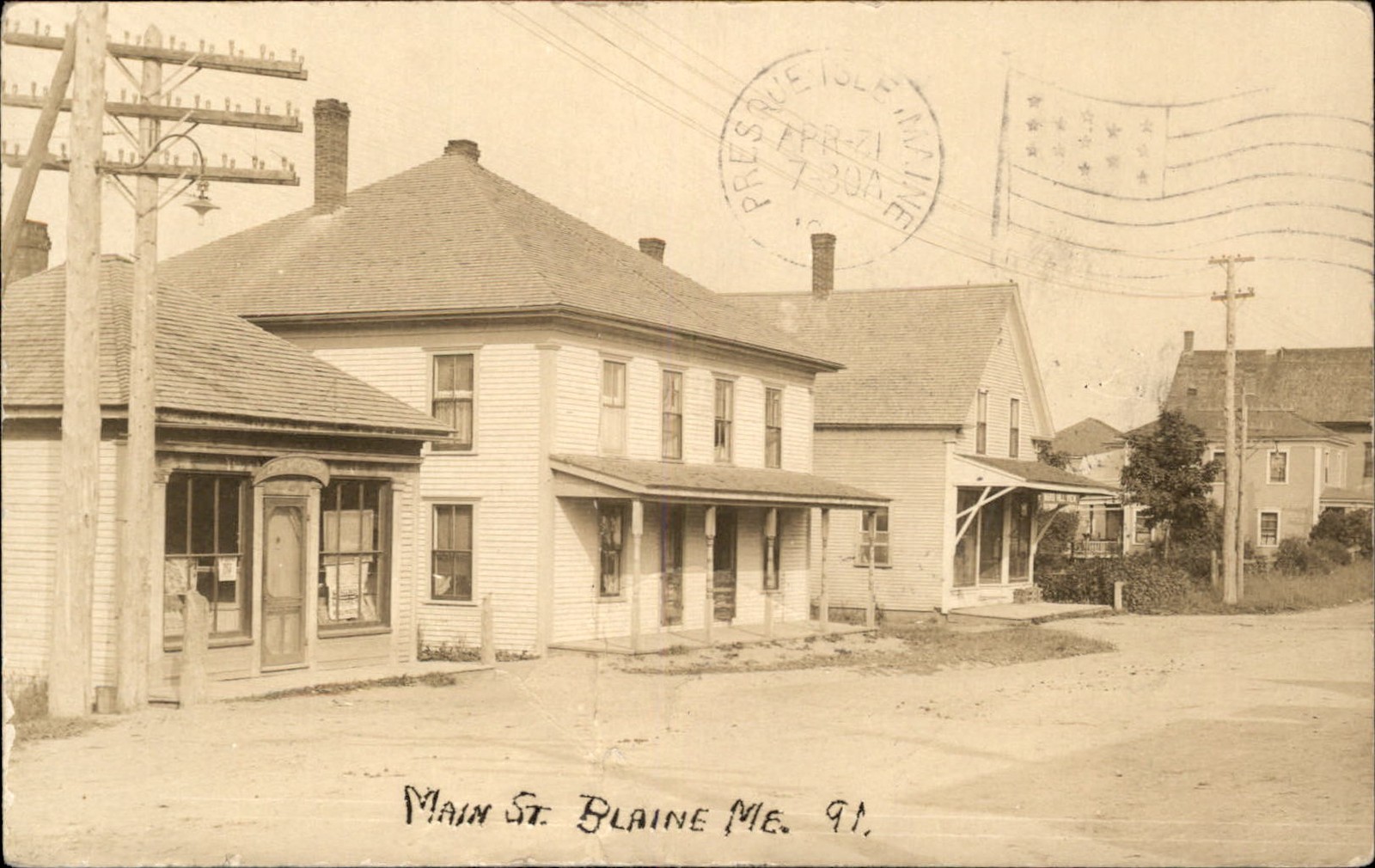 Blaine Maine ME Main Street c1910 Real Photo Vintage Postcard bhn