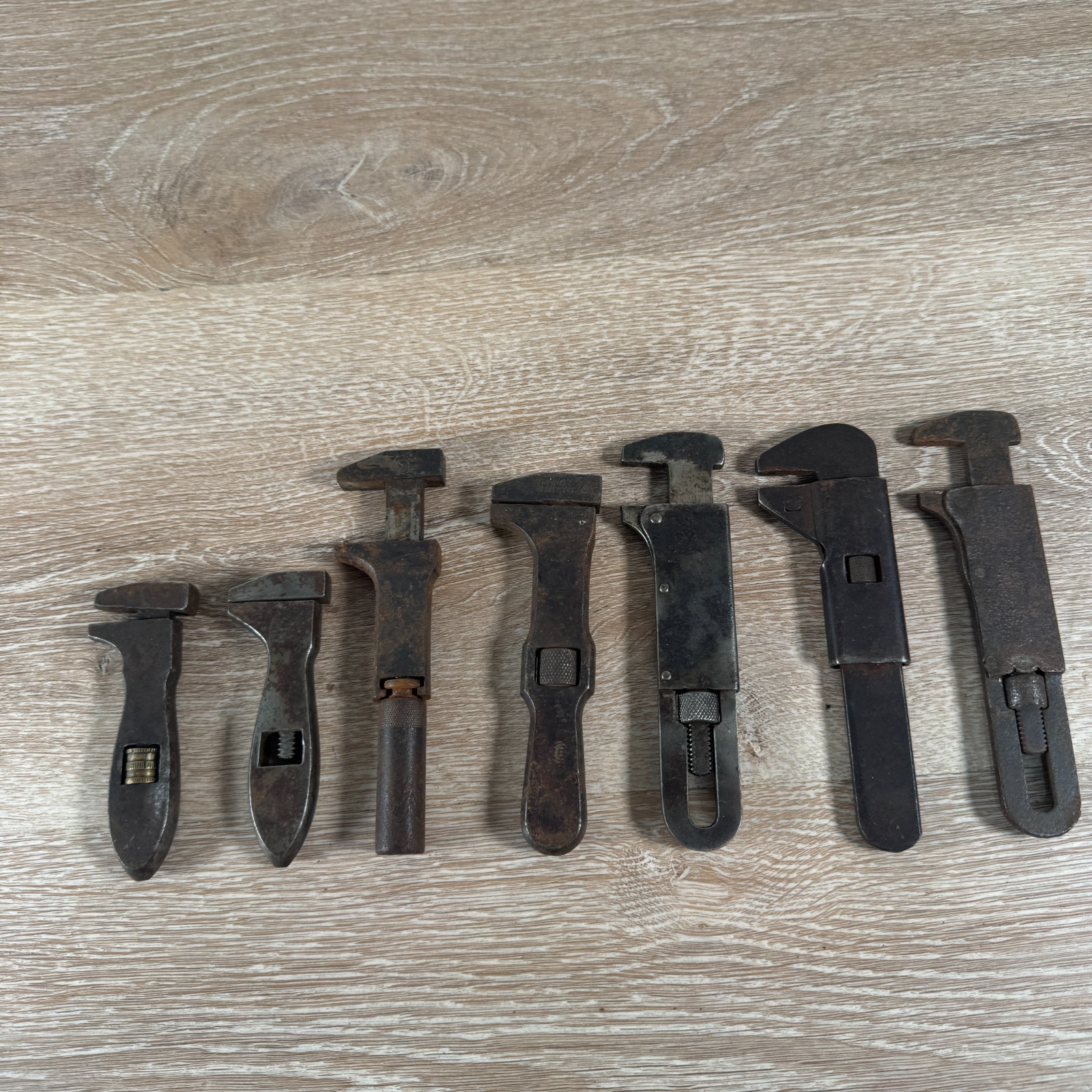 (6 pc lot) Vintage Bicycle Adjustable Wrenches Billings USA Mini Antique