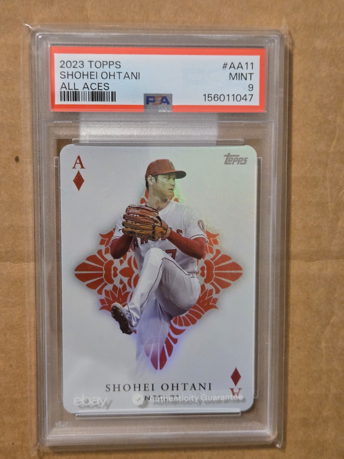 2023 TOPPS ALL ACES #AA11 REFRACTOR HOLO SHOHEI OHTANI PSA 9 MINT GRADED