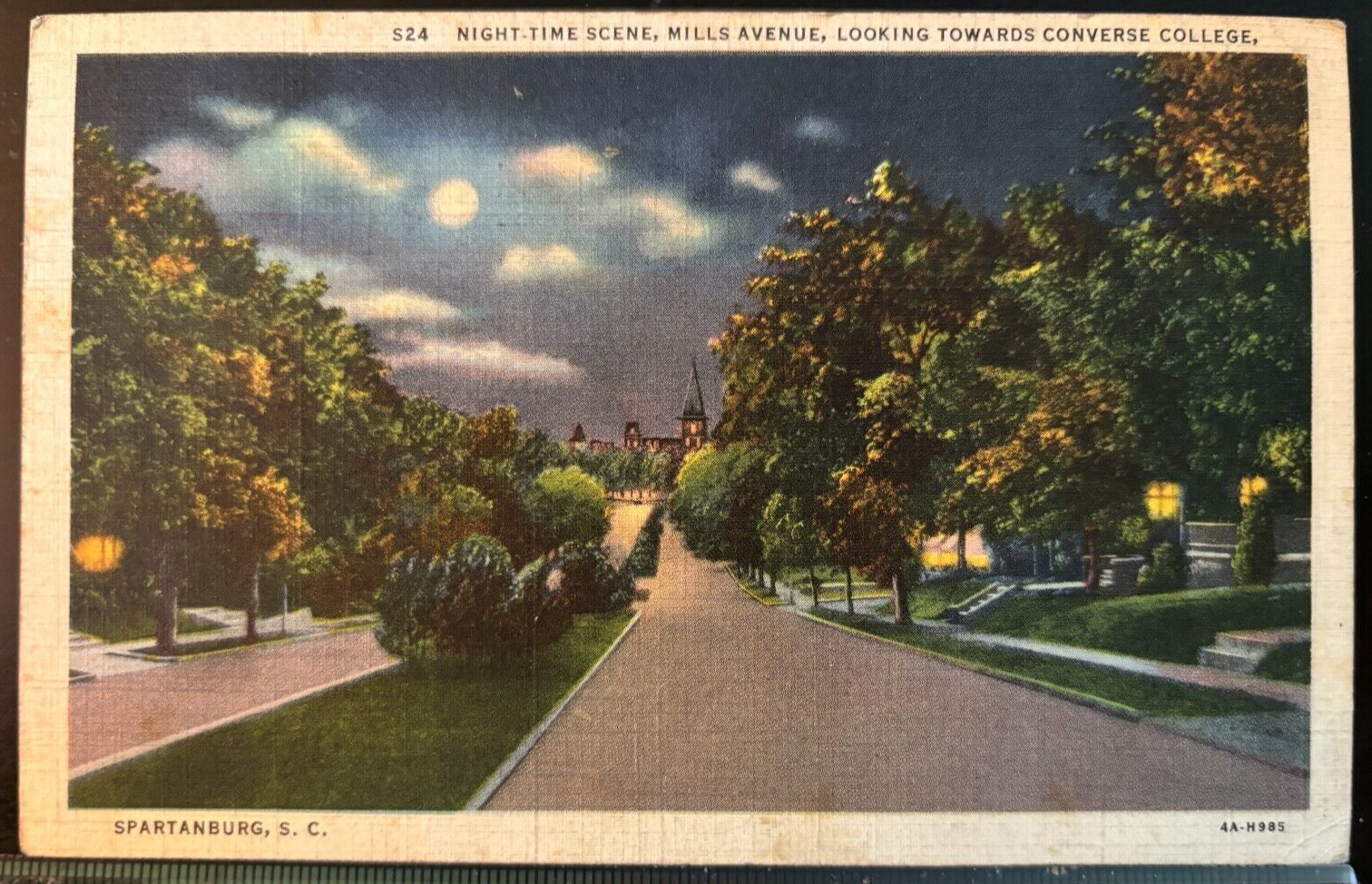 Vintage Postcard 1937 Mills Avenue, Spartanburg, South carolina (SC) Vintage Postcard 1937 Mills Avenue, Spartanburg, South carolina (SC)