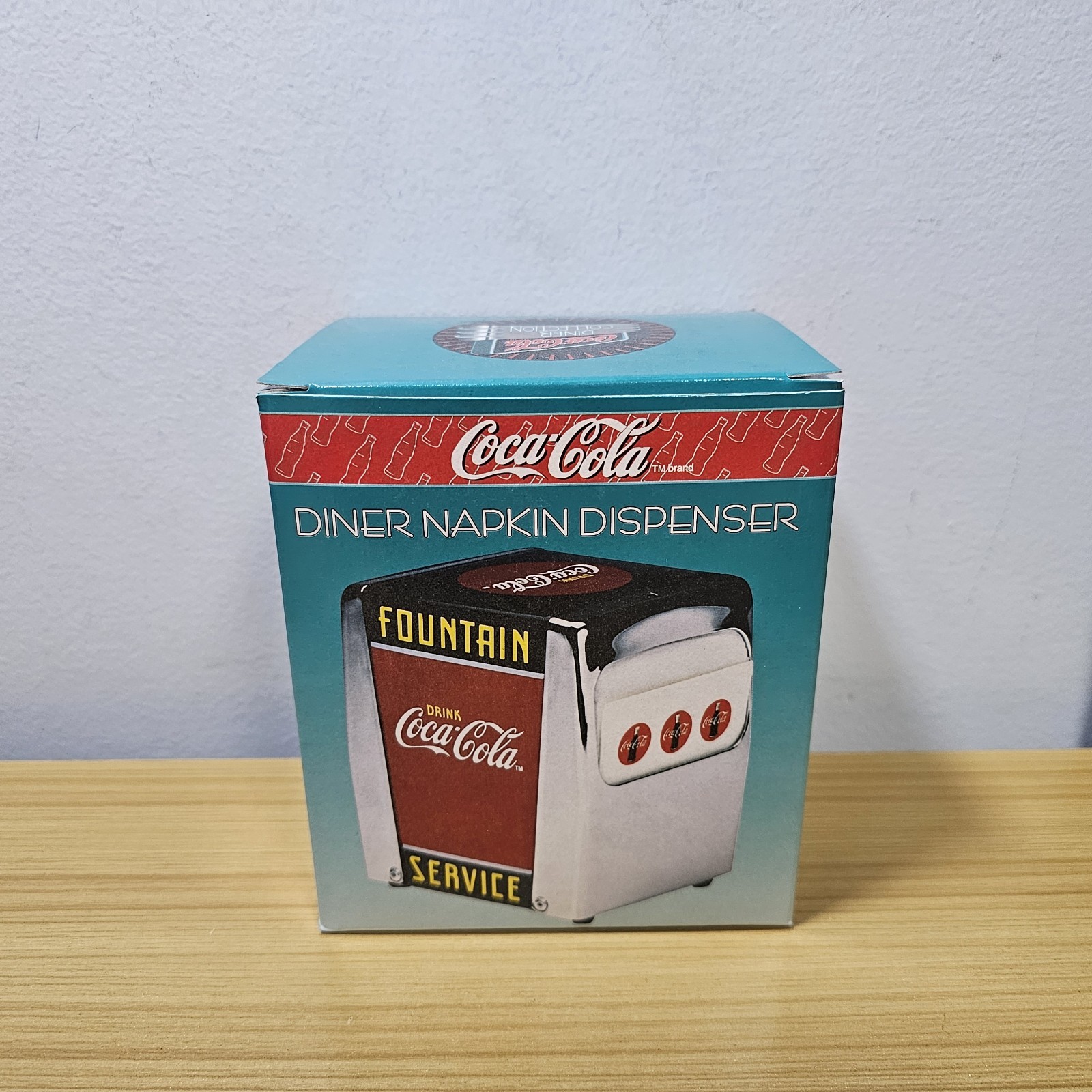 NIB 1999 Coke Diner Napkin Dispenser Vintage Shadle 8794 Retro 50s Coca-Cola MCM