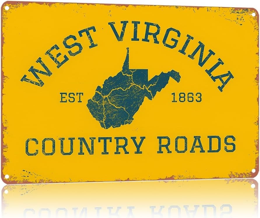 Vintage Tin Metal Signs Home Décor West Virginia Country Roads,Text Art Poster Vintage Tin Metal Signs Home Décor West Virginia Country Roads,Text Art Poster