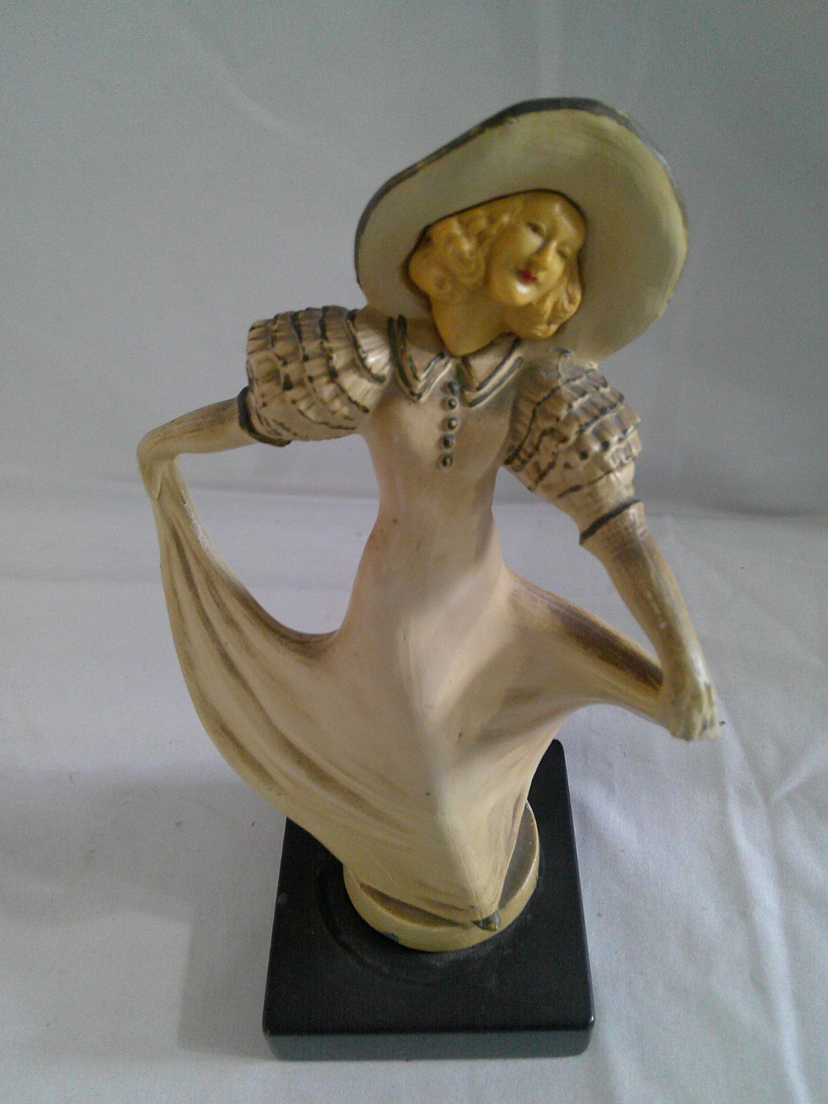 Vtg Art Deco Lady Painted Cast Metal 7 Vtg Art Deco Lady Painted Cast Metal 7