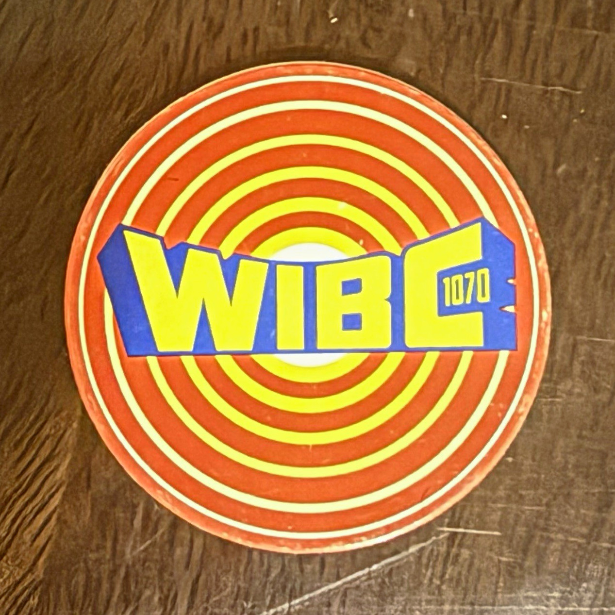 Vintage 1990s Promotional Pog WIBC 1070 Radio Station Kroger Cardboard Indiana