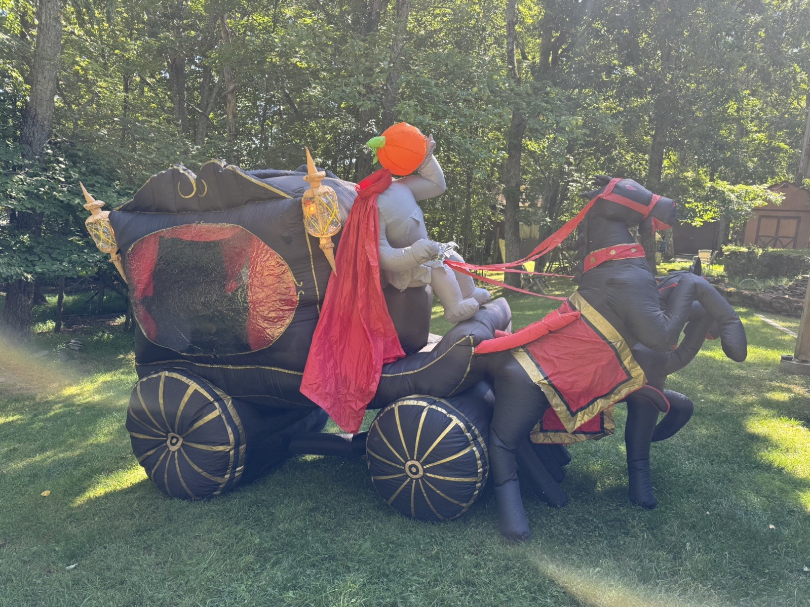 Very Rare Gemmy 12’ Carriage Hearse Headless Horseman Halloween Inflatable Very Rare Gemmy 12’ Carriage Hearse Headless Horseman Halloween Inflatable
