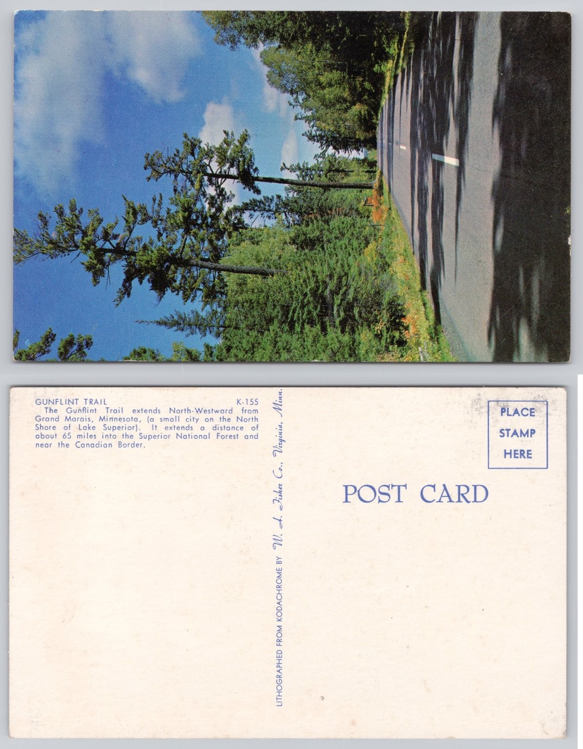 Vintage Gunflint Trail Minnesota Scenic Chrome Postcard W. A. Fisher Co.