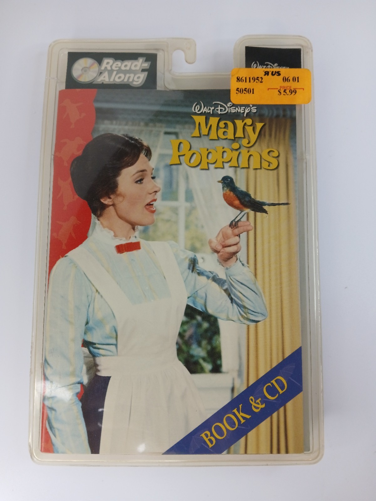Vtg NOS Walt Disney's Mary Poppins Read Along Book and CD Retro Classic SEALED *