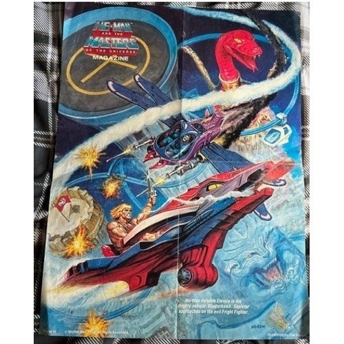 Vintage 1986 He-Man Masters of the Universe Magazine Poster Comic Earl Norem Art Vintage 1986 He-Man Masters of the Universe Magazine Poster Comic Earl Norem Art