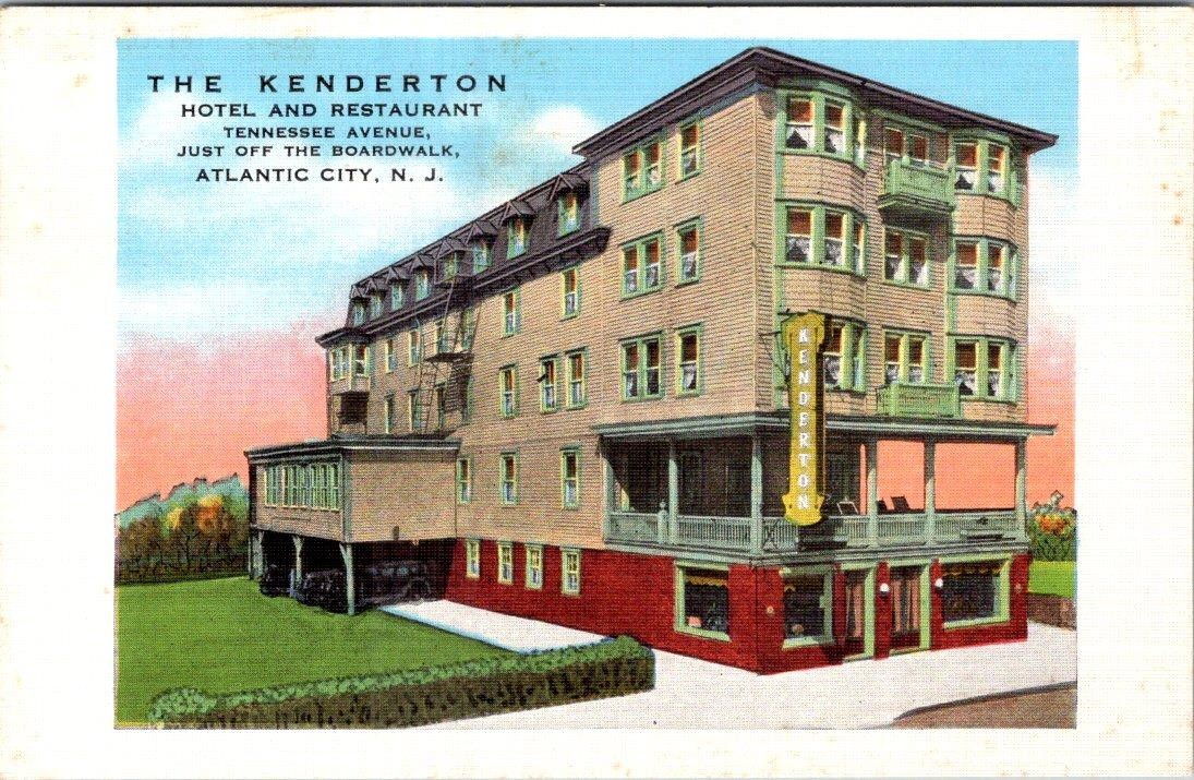 1910-20\'s THE KENDERTON HOTEL RESTAURANT ATLANTIC CITY NJ POSTCARD