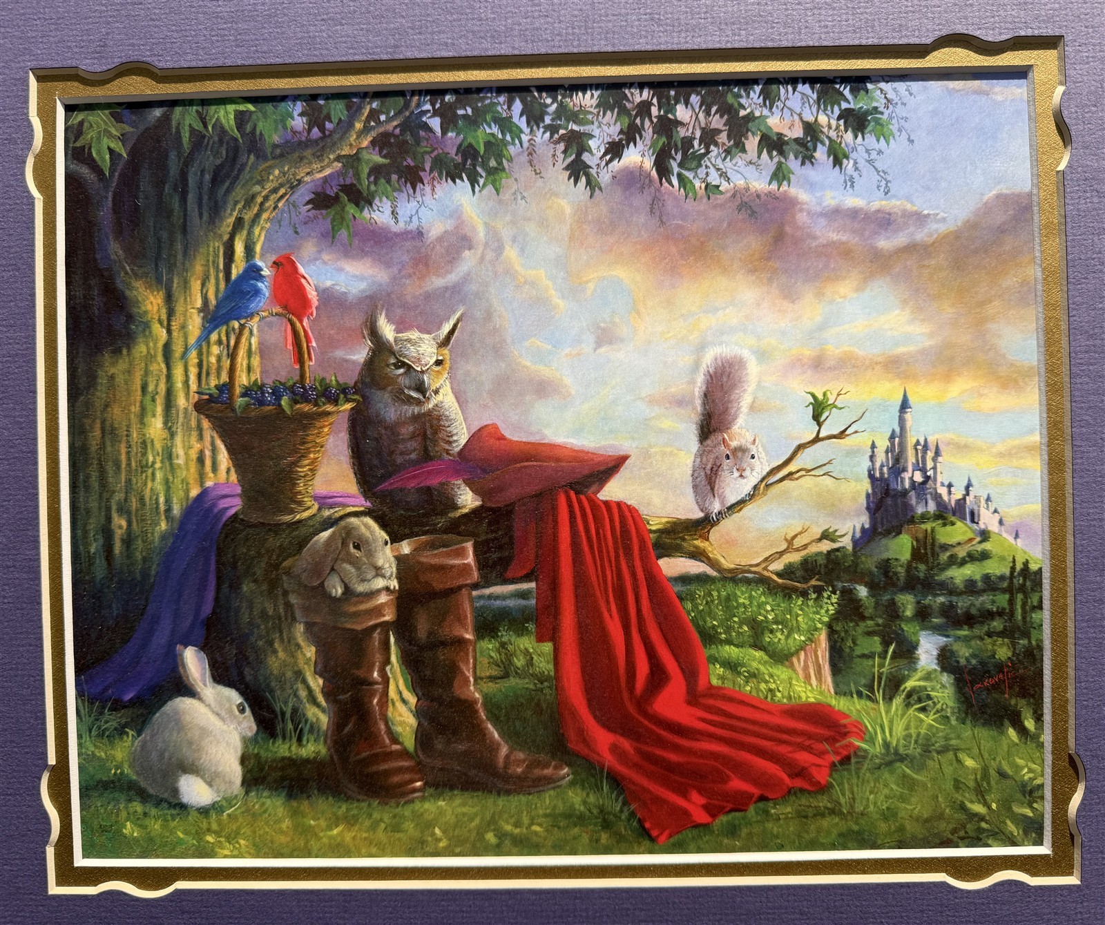 Disneyland Wonderground Gallery SLEEPING BEAUTY FOREST FRIENDS Print MINT 