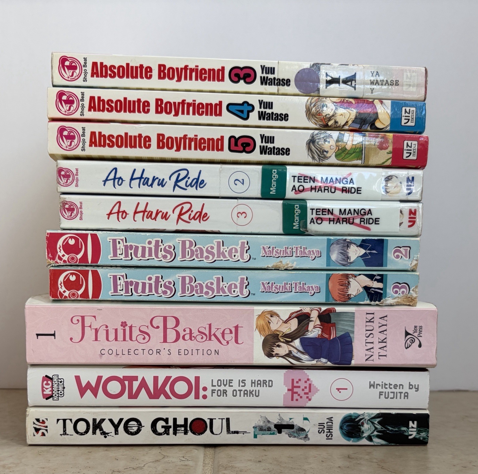 Mixed Lot of 10 Manga TPB-Fruits Basket-Tokyo Ghoul-Absolute Boyfriend