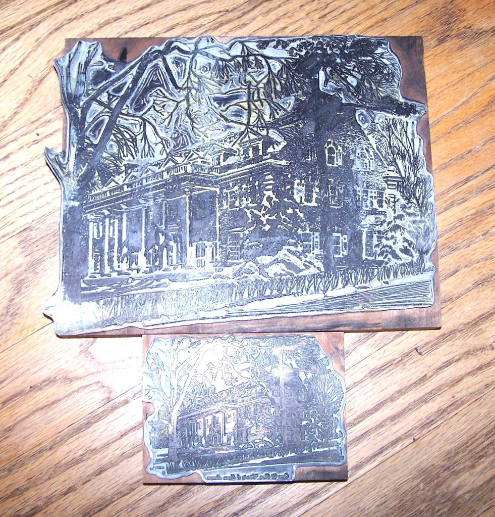 VINTAGE Sigma Chi fraternity huge letterpress blocks, Kansas U house - OLD