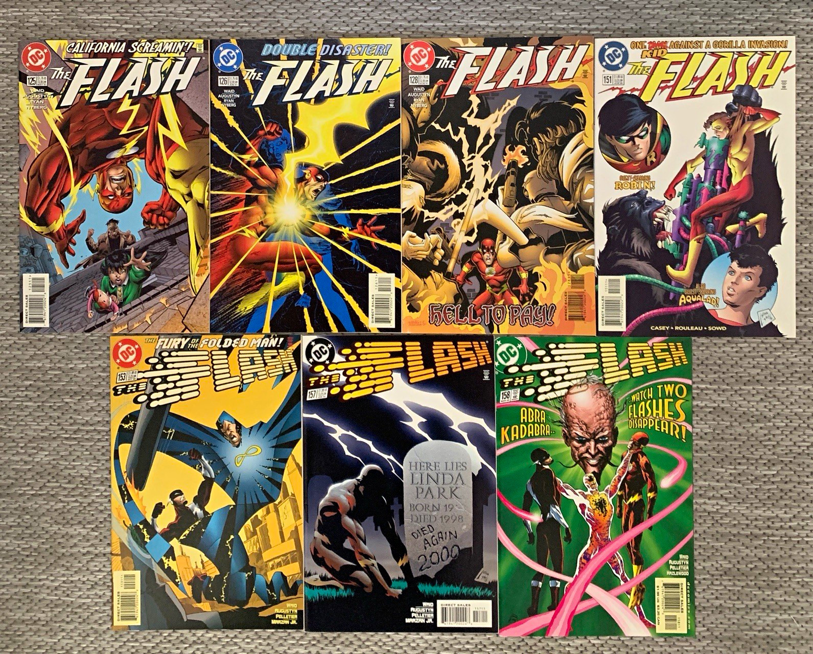 DC Comics Lot of THE FLASH #125 126 128 151 153 157 158 VF-VF+ Mark Waid 