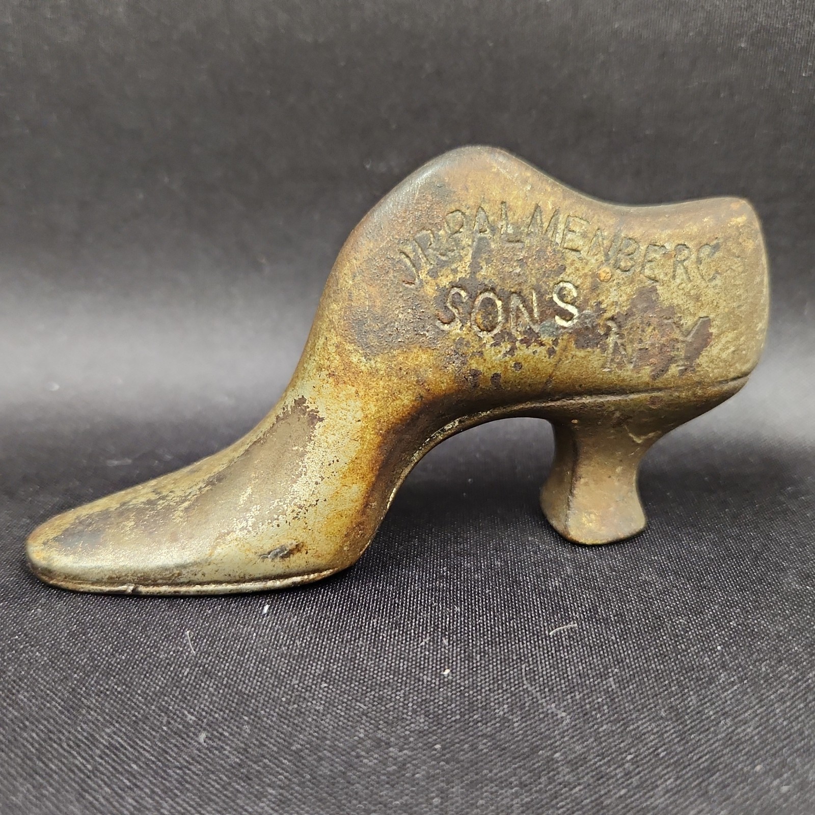 Antique J.R. Palmenbergs & Sons N.Y. Cast Iron Paperweight Sample Display