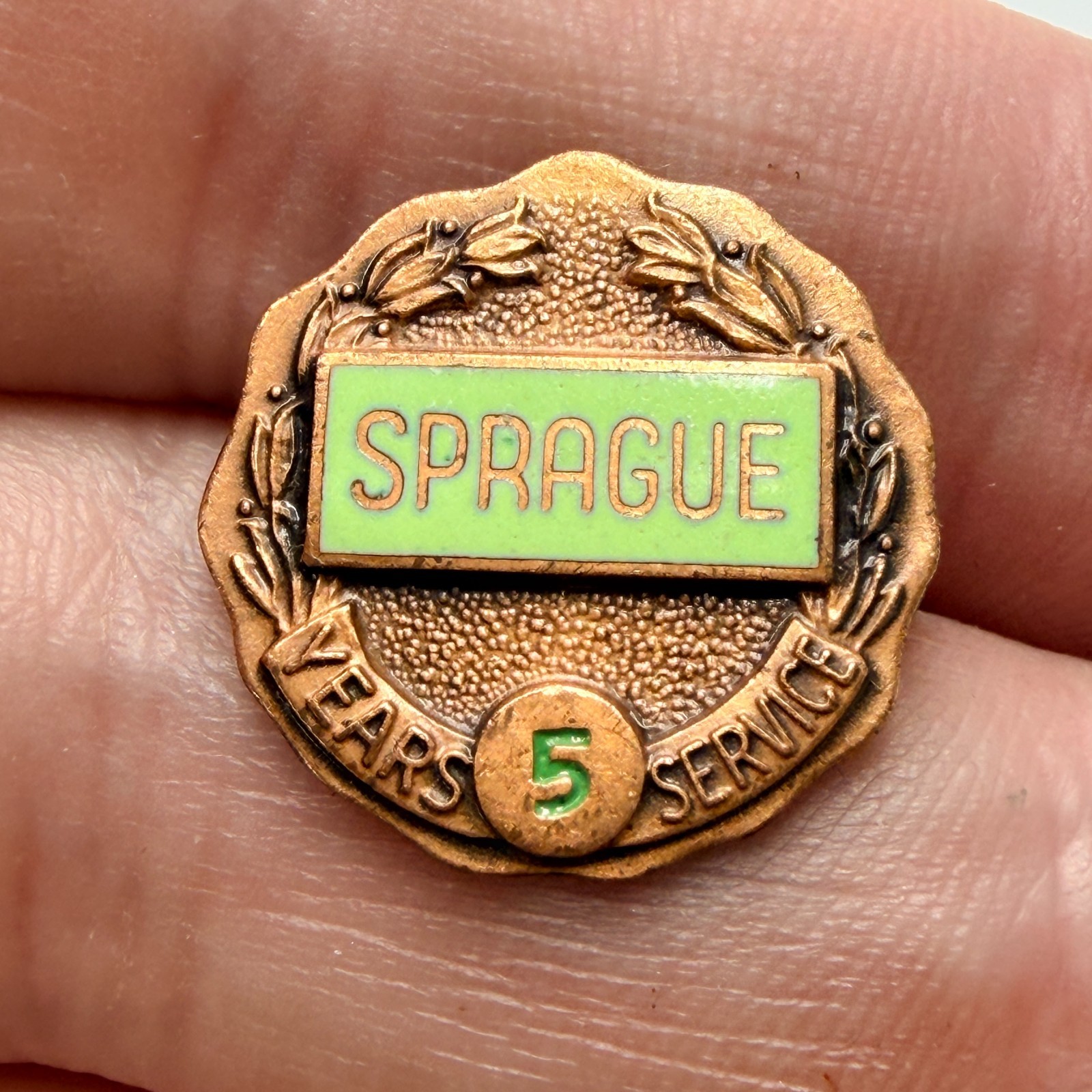 Sprague 5 Years Service Employee Lapel Pin Enamel Electric Company Award Vintage Sprague 5 Years Service Employee Lapel Pin Enamel Electric Company Award Vintage