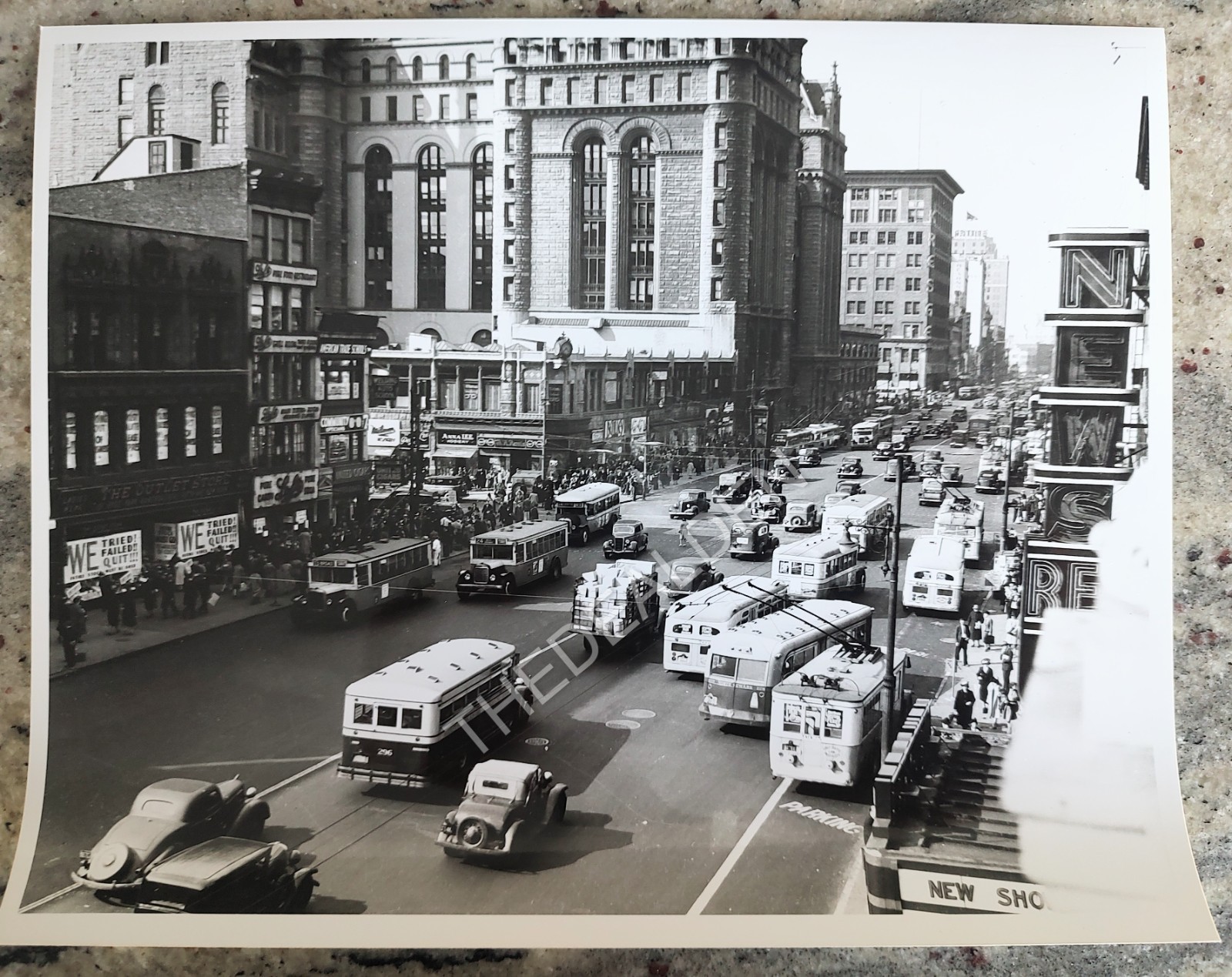 Photo Broad and Market Street Newark NJ c1930s 8x10 Photo Broad and Market Street Newark NJ c1930s 8x10