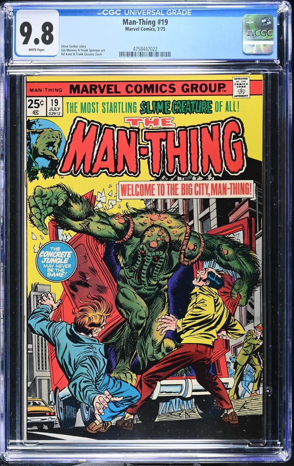 🦠 Man-Thing #19 CGC 9.8 WP Marvel 1975 Bronze Age Horror