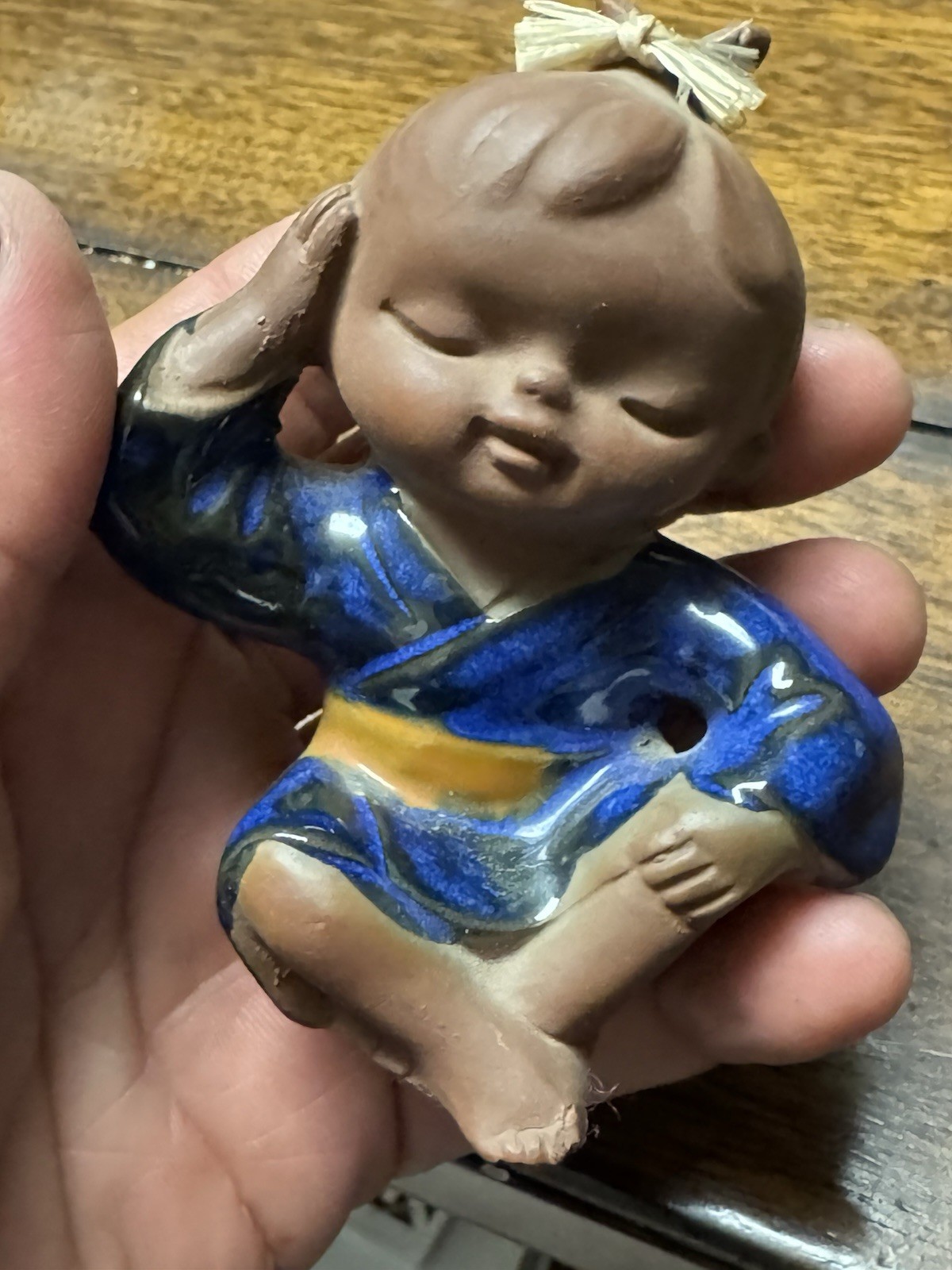 Vintage 1969s Japanese terracotta Seto Craft Co. Ltd Girl Figurine