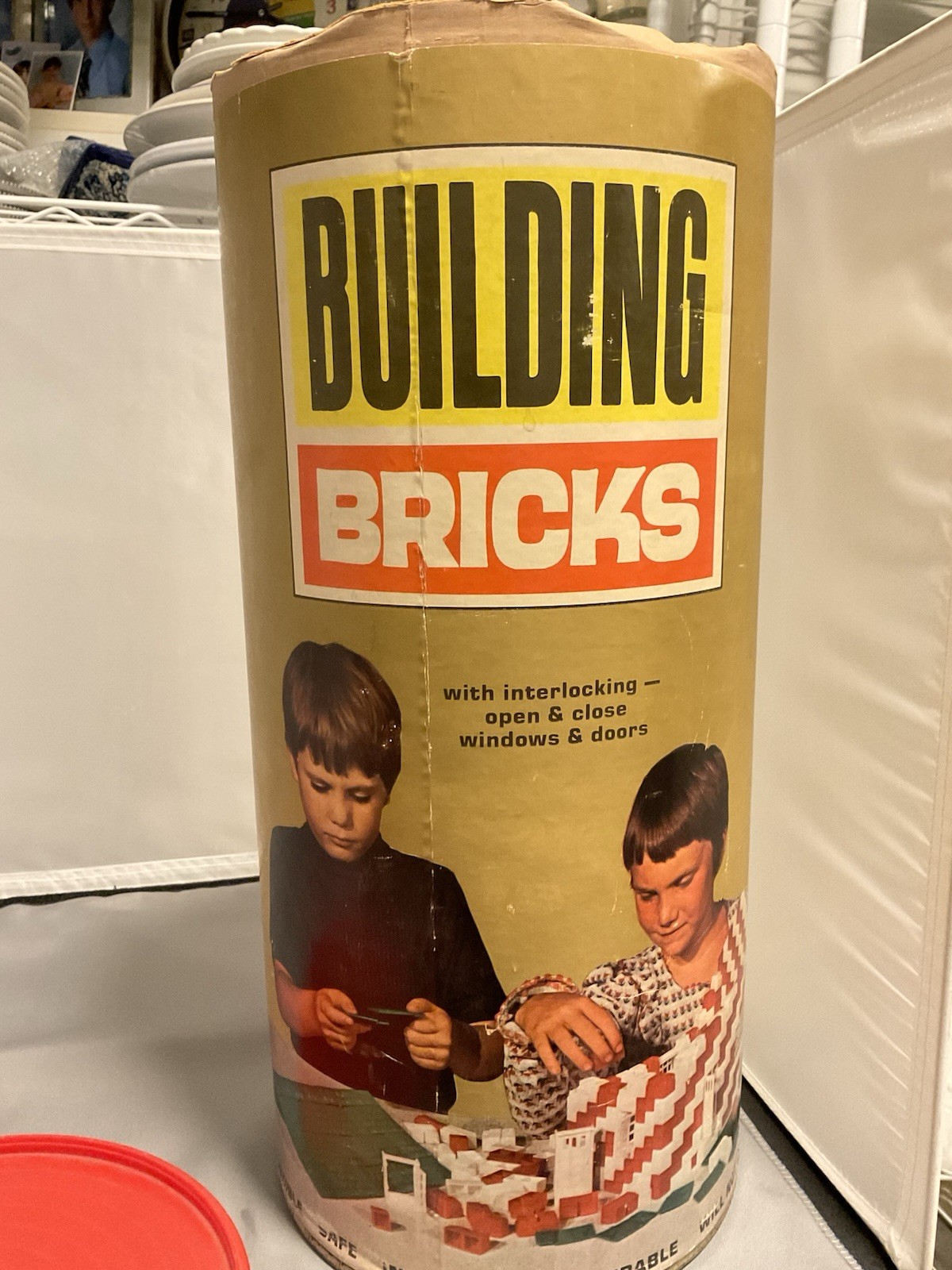 Building Bricks Molenaar Vintage Extra Large Container Of Bricks 1973 Lego Like