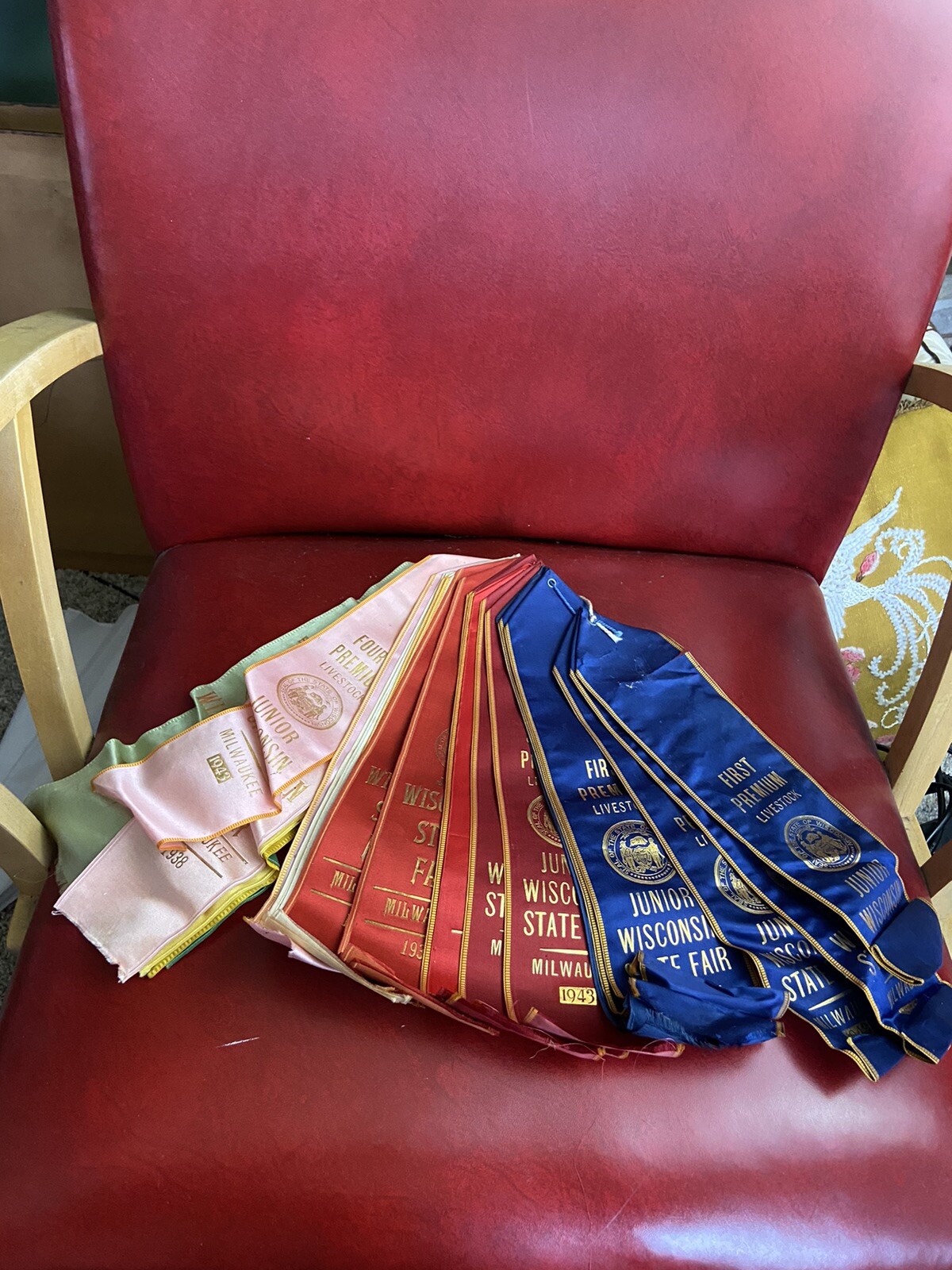 28 Antique 1930s 40s Junior Wisconsin State Fair Livestock Ribbons Lot Vintage 28 Antique 1930s 40s Junior Wisconsin State Fair Livestock Ribbons Lot Vintage