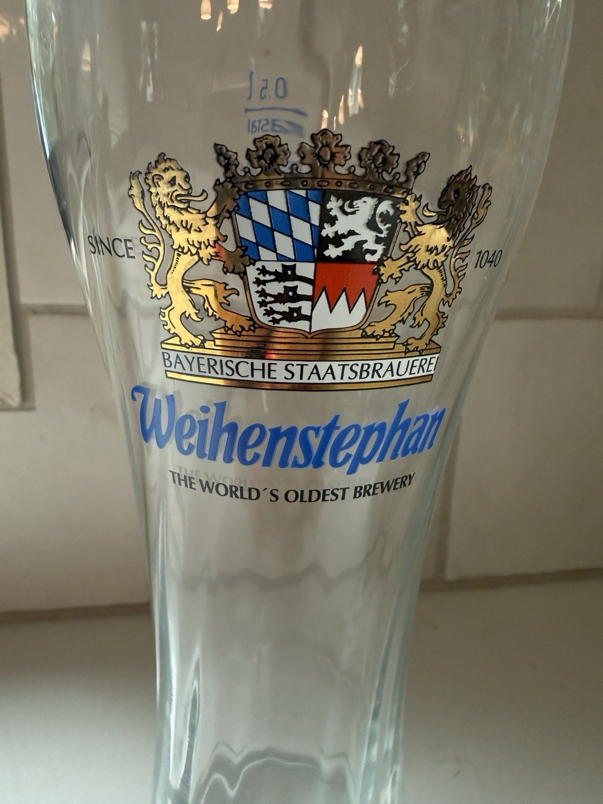 Weihenstephan 0.5L Weizen Wheat Beer Glass Oldest Brewery in the World Germany Weihenstephan 0.5L Weizen Wheat Beer Glass Oldest Brewery in the World Germany