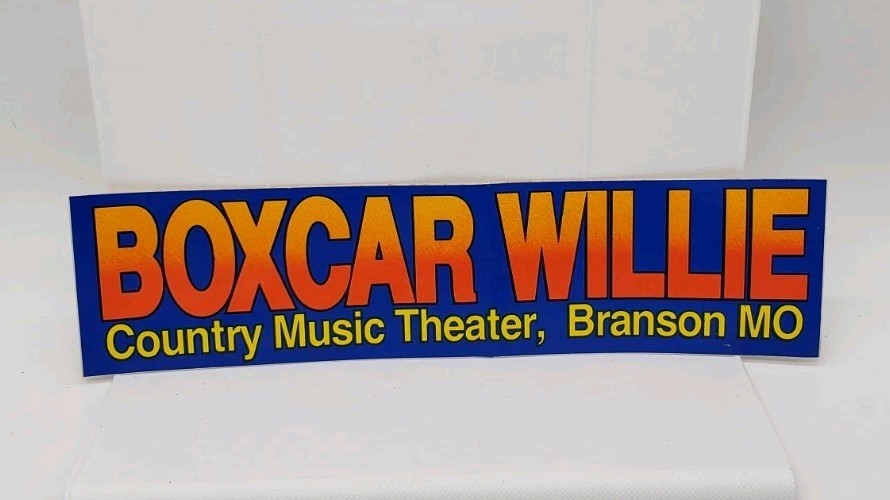 Rare Vintage Boxcar Willie Branson MO. Bumper Sticker.