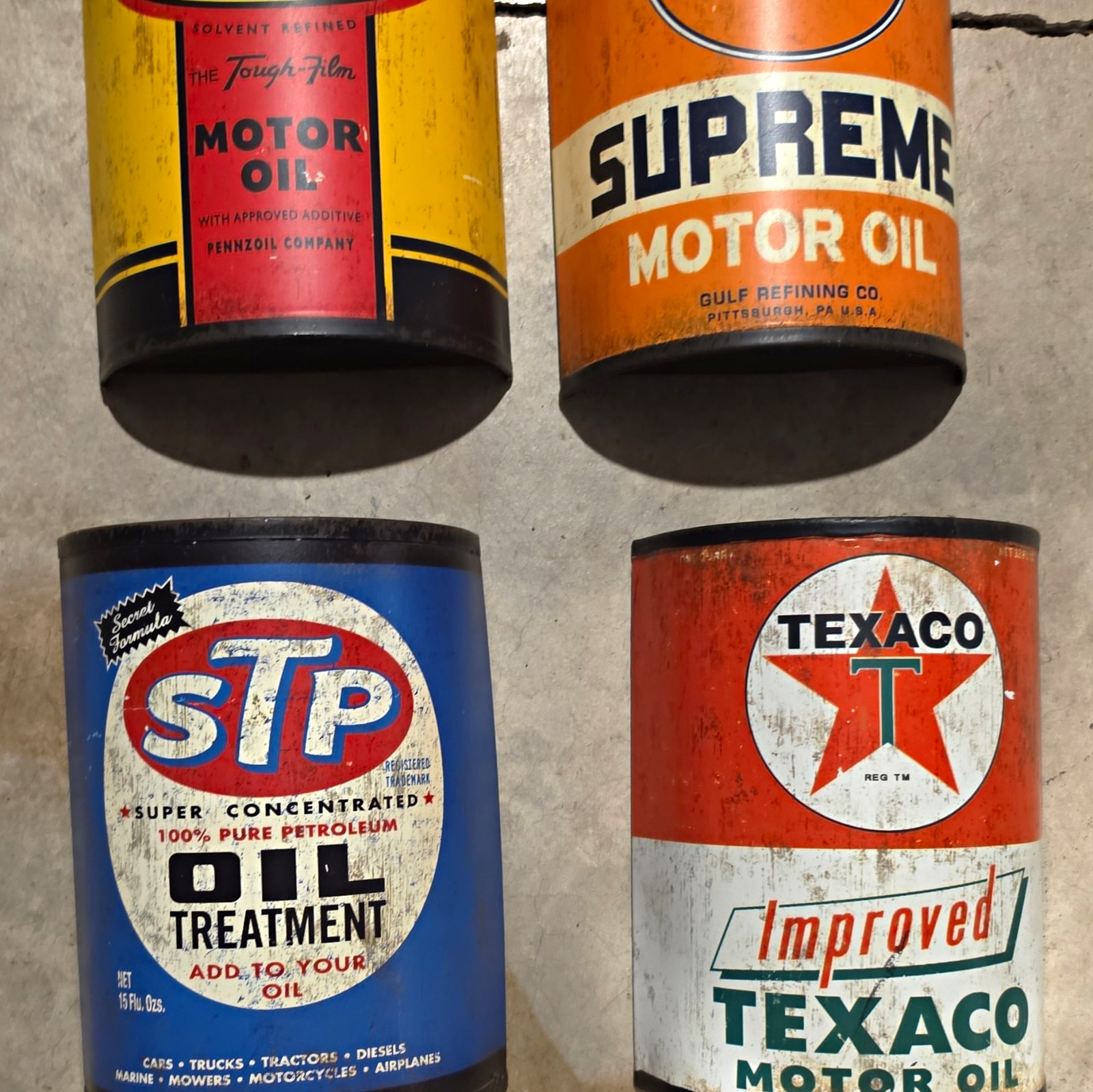 Openroad Brands Pennzoil Gulf STP Texaco Vintage Motor Oil Advertising Can