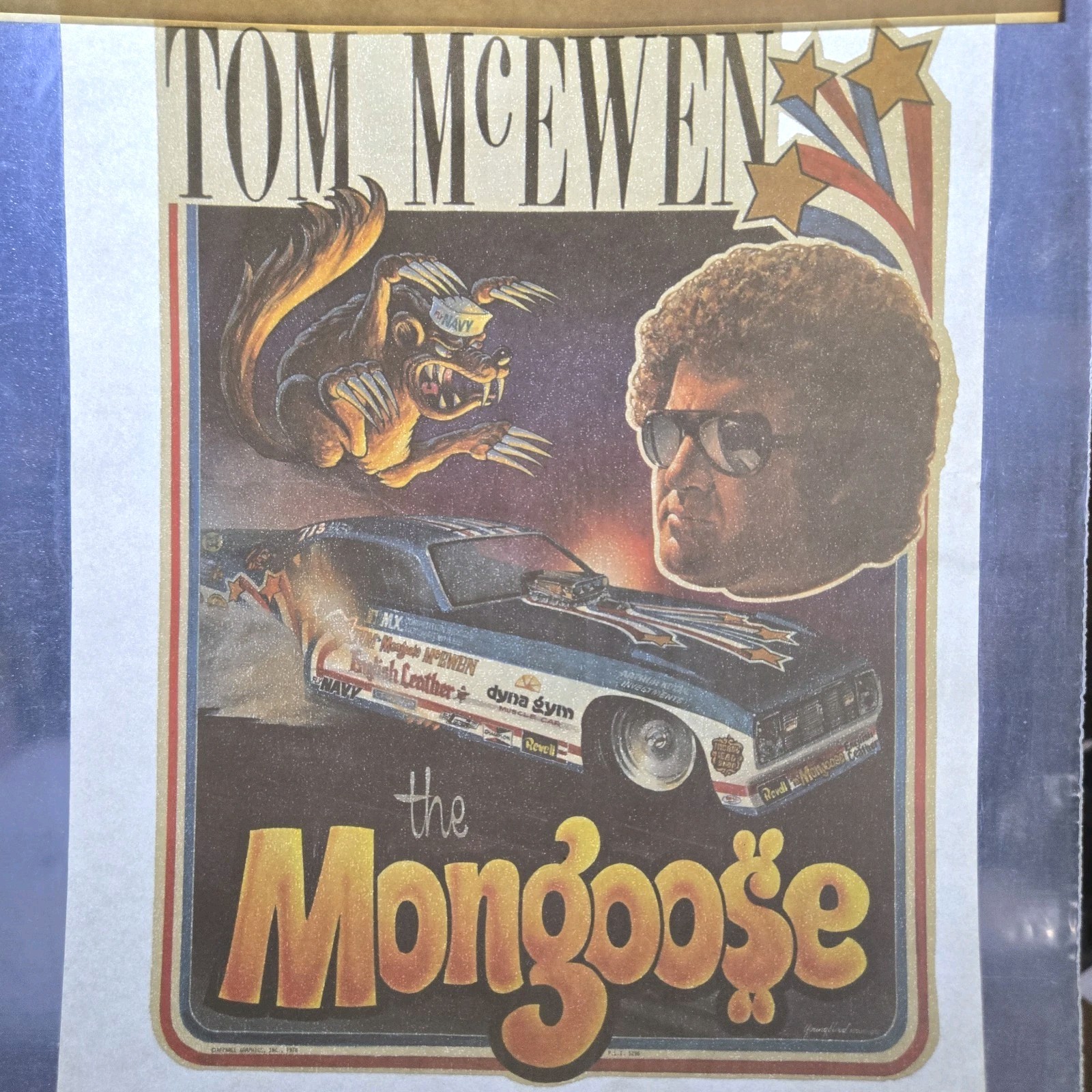 ​Vtg Porter's Roach Iron-On Decal Tom McEwen The Mongoose Funny Car 1978 NOS