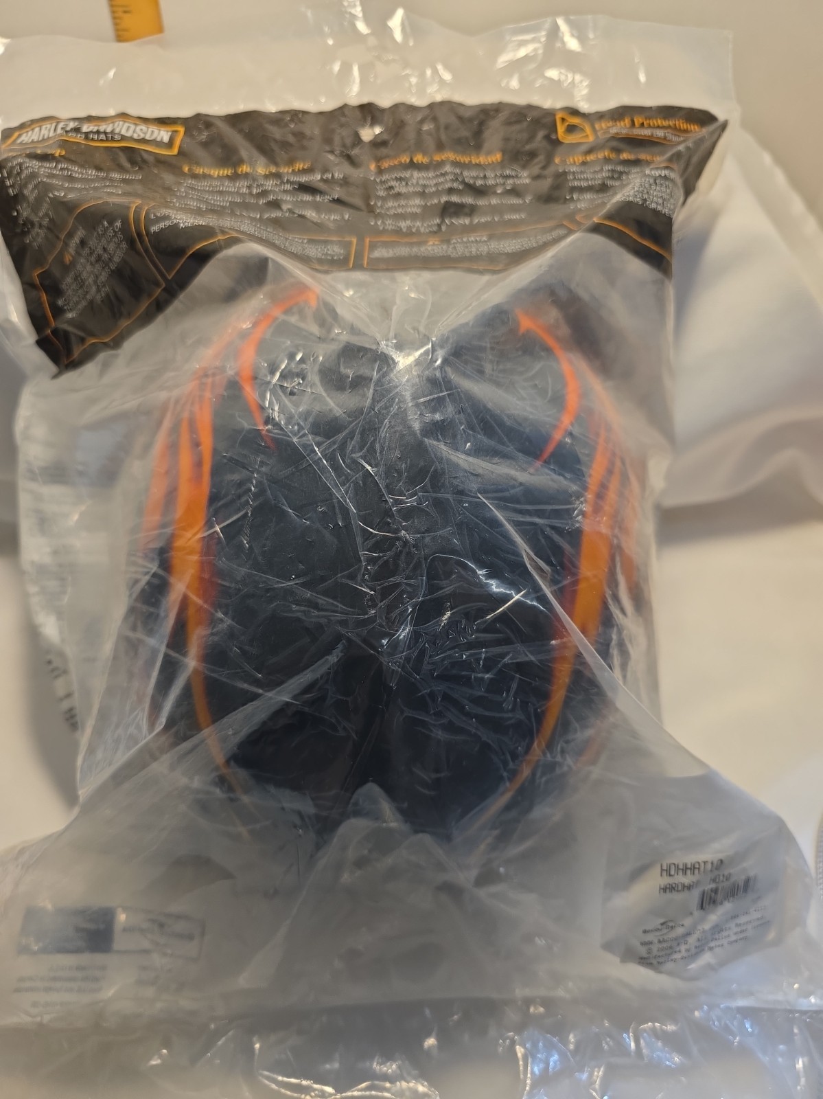 New Harley-Davidson Safety Hard Hat Black and Orange with insert Construction