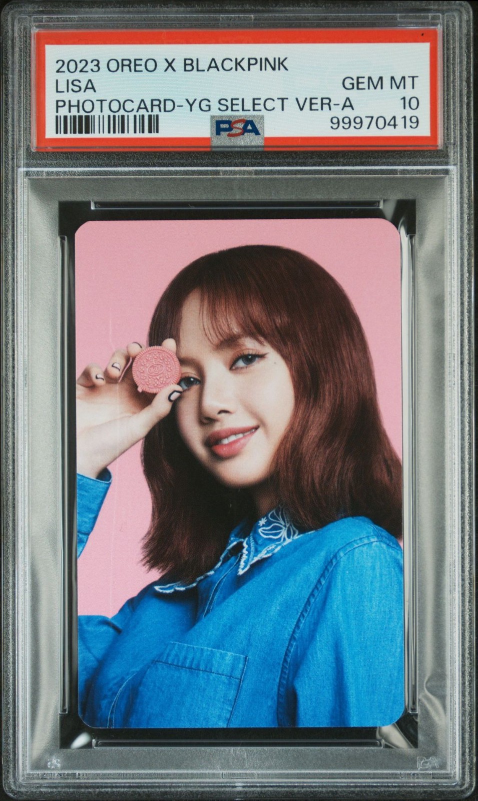 LISA 2023 OREO X BLACKPINK YG SELECT EXCLUSIVE VERSION A GEM MINT PSA 10 LISA 2023 OREO X BLACKPINK YG SELECT EXCLUSIVE VERSION A GEM MINT PSA 10