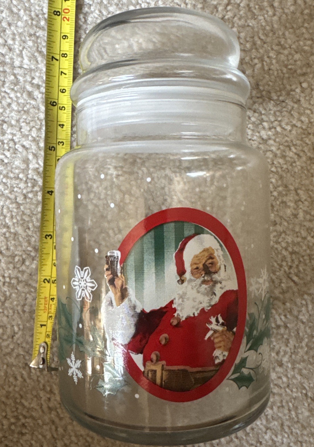 Vintage Libbey Coca-Cola Collector Lidded Glass Canister Candy Jar 7