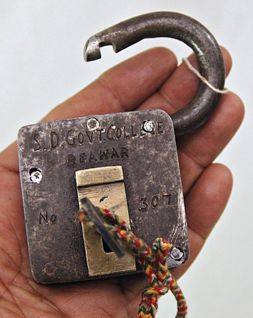 Timeless Treasures: Vintage Solid Iron and Brass Lock Wi Key Antique Padlock B1