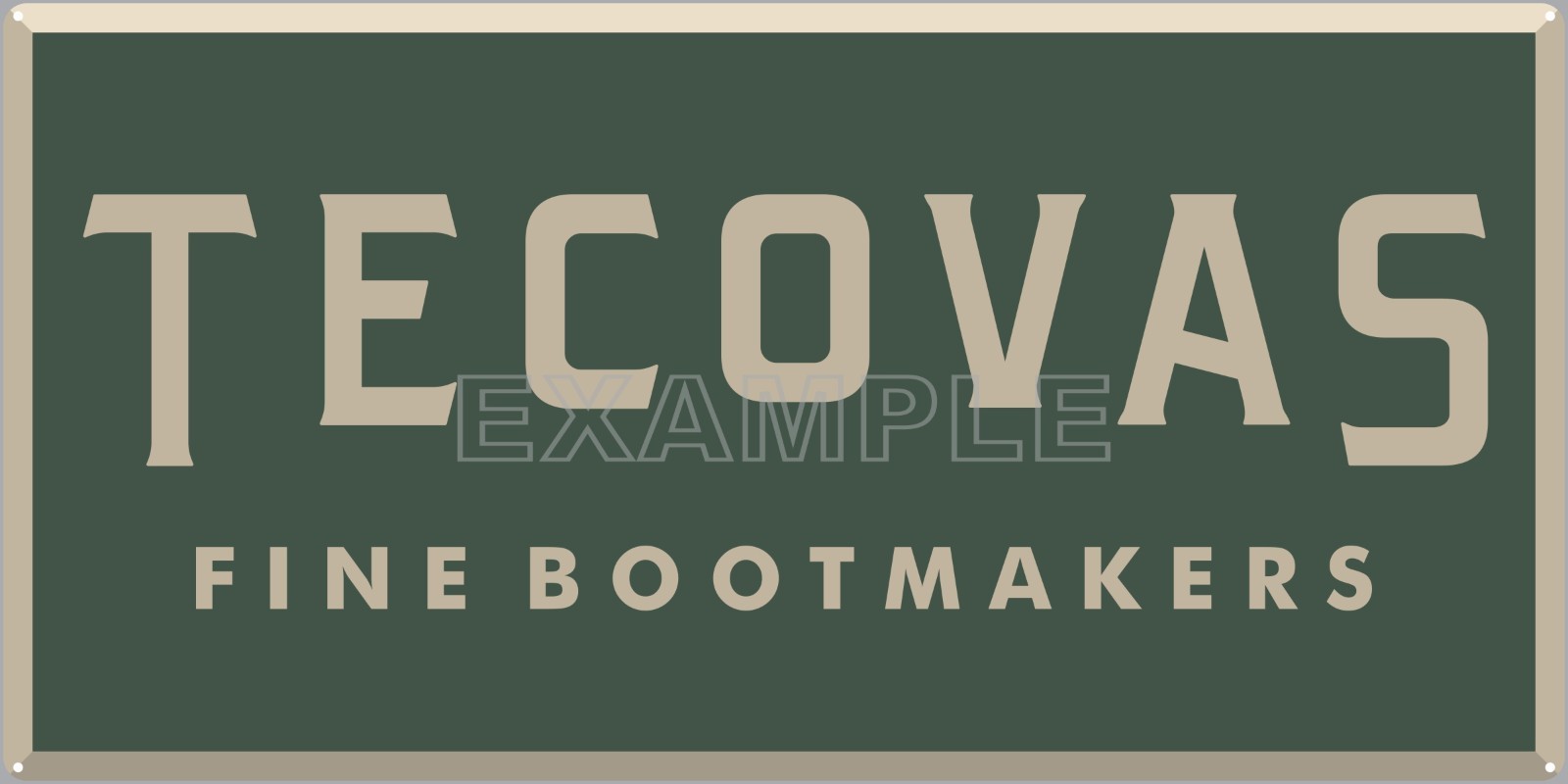 TECOVAS BOOTS WESTERN WEAR RODEO COWBOY ARENA SIGN ALUMINUM SIZE OPTIONS