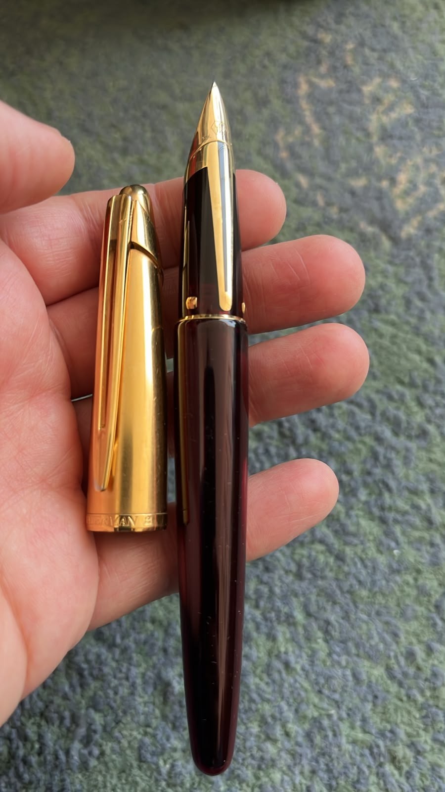 Waterman Edson Burgundy Ruby Red Fountain Pen 18K 750 F Nib Waterman Edson Burgundy Ruby Red Fountain Pen 18K 750 F Nib