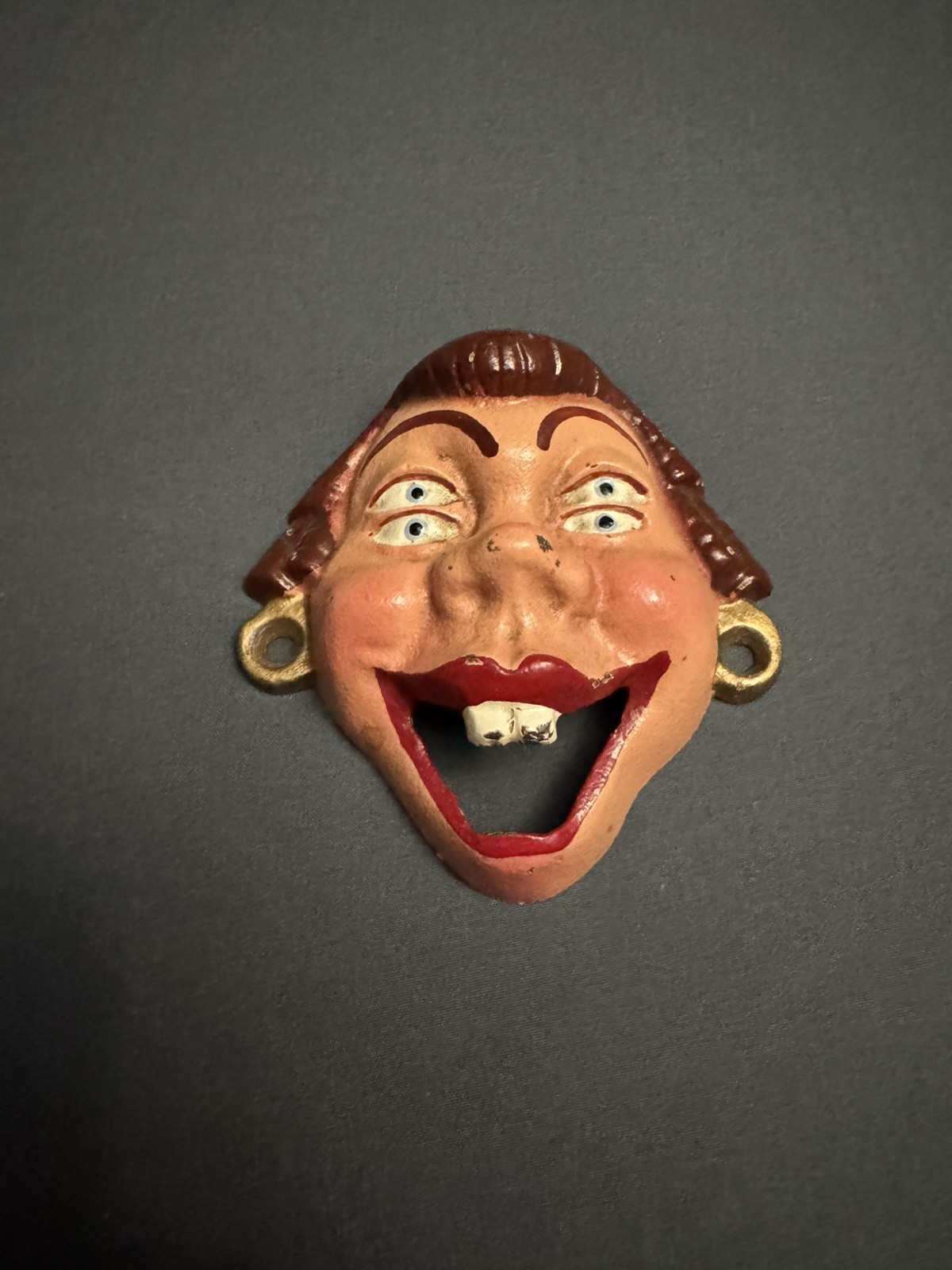 Vtg WILTON Cast Iron 4 Eyed Red Hair Woman Buck Teeth Bottle Opener Wall Mount Vtg WILTON Cast Iron 4 Eyed Red Hair Woman Buck Teeth Bottle Opener Wall Mount