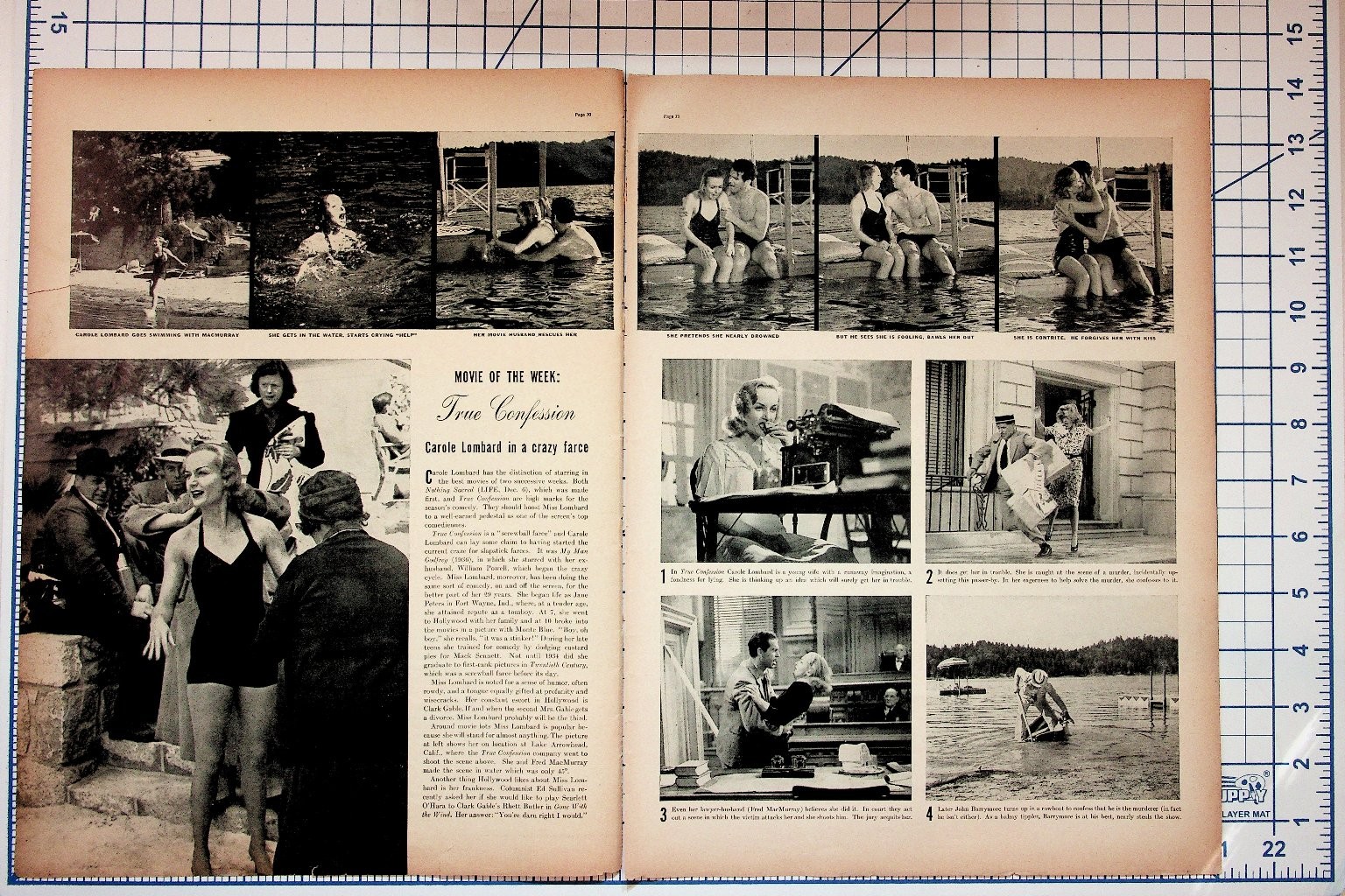 Carole Lombard True Confession 1937 Magazine Article Spread Fred MacMurray Carole Lombard True Confession 1937 Magazine Article Spread Fred MacMurray